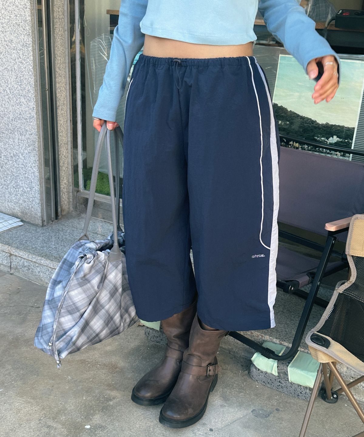 씨타(CITTA) Side Pannel Nylon Bermuda pants_CTB583(Navy)