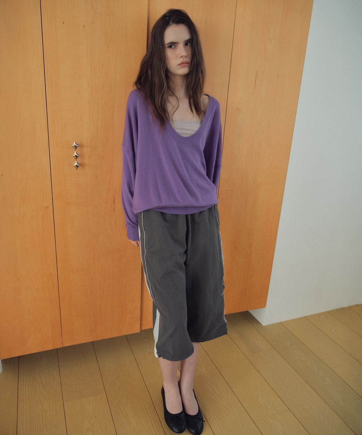 씨타(CITTA) Side Pannel Nylon Bermuda pants_CTB583(Charcoal)