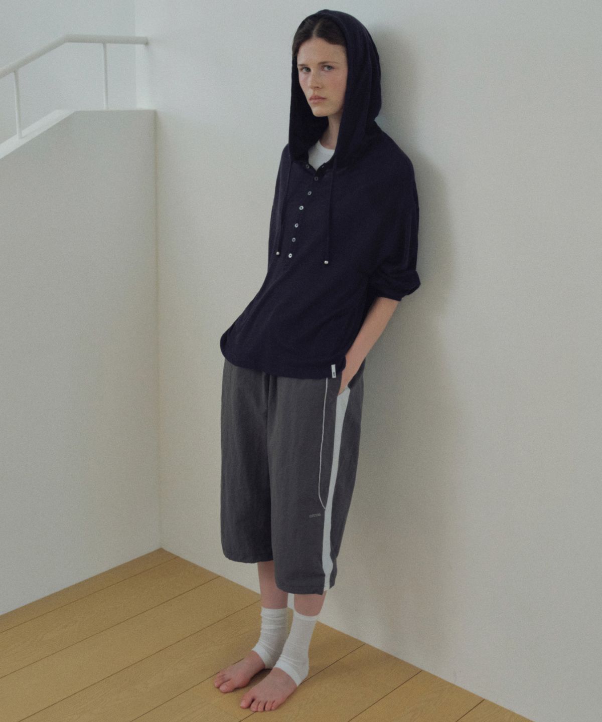 씨타(CITTA) Side Pannel Nylon Bermuda pants_CTB583(Charcoal)