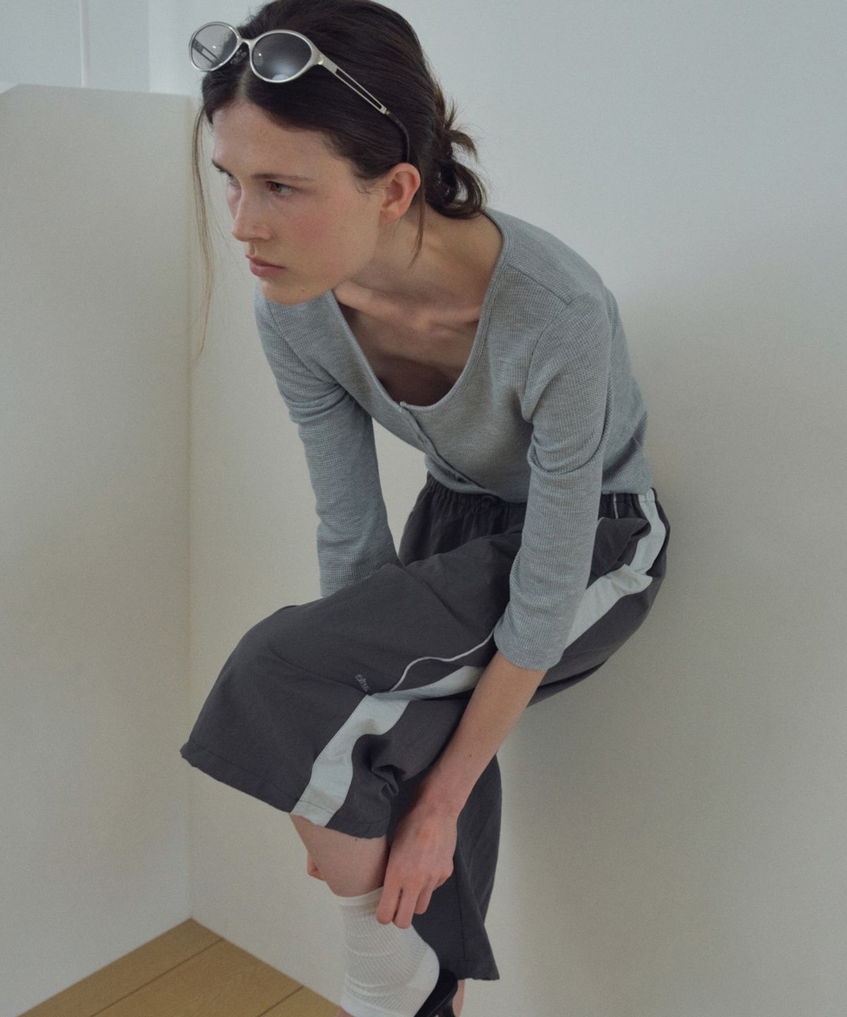 씨타(CITTA) Side Pannel Nylon Bermuda pants_CTB583(Charcoal)