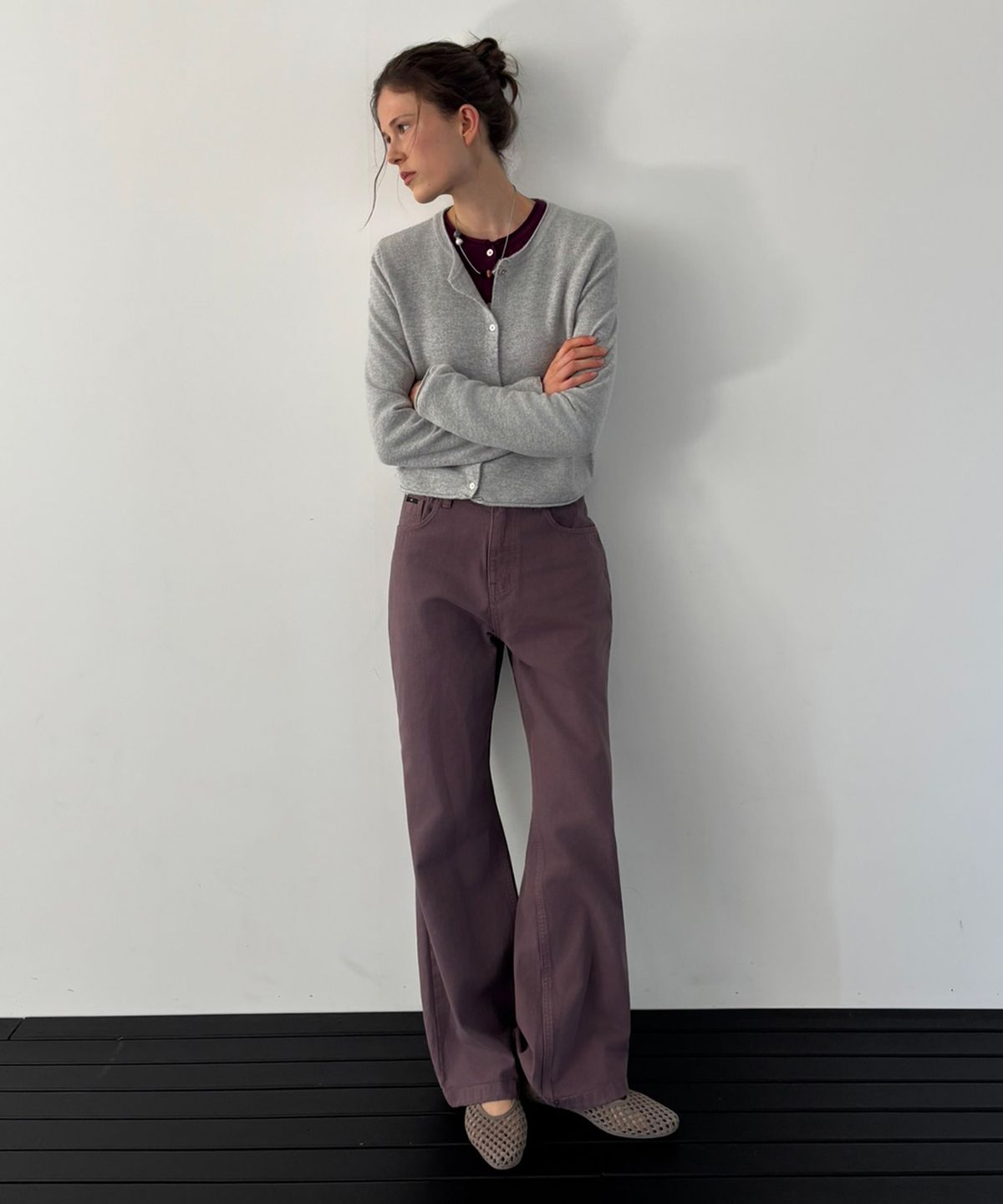 씨타(CITTA) Daily Garment-Dyed Loose Bootcut Pants_CTD432(Purple)