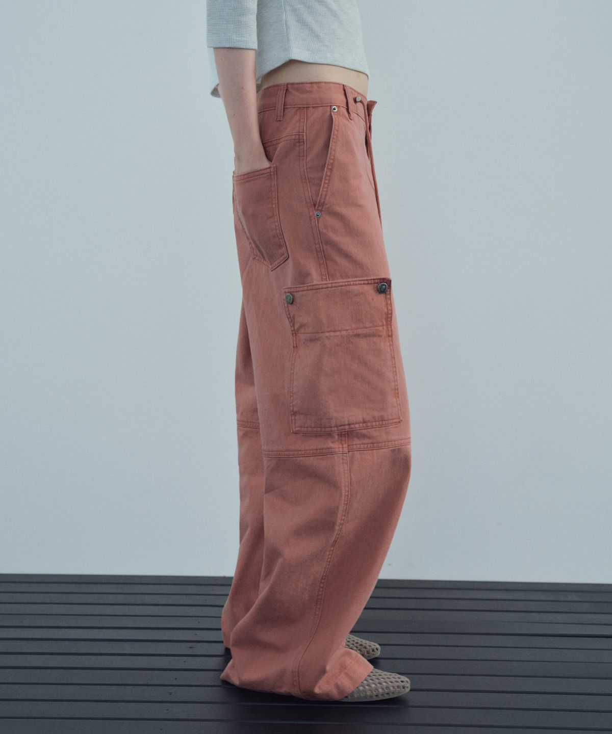 씨타(CITTA) Side Patch Pocket Cargo Pants_CTD431(Red)