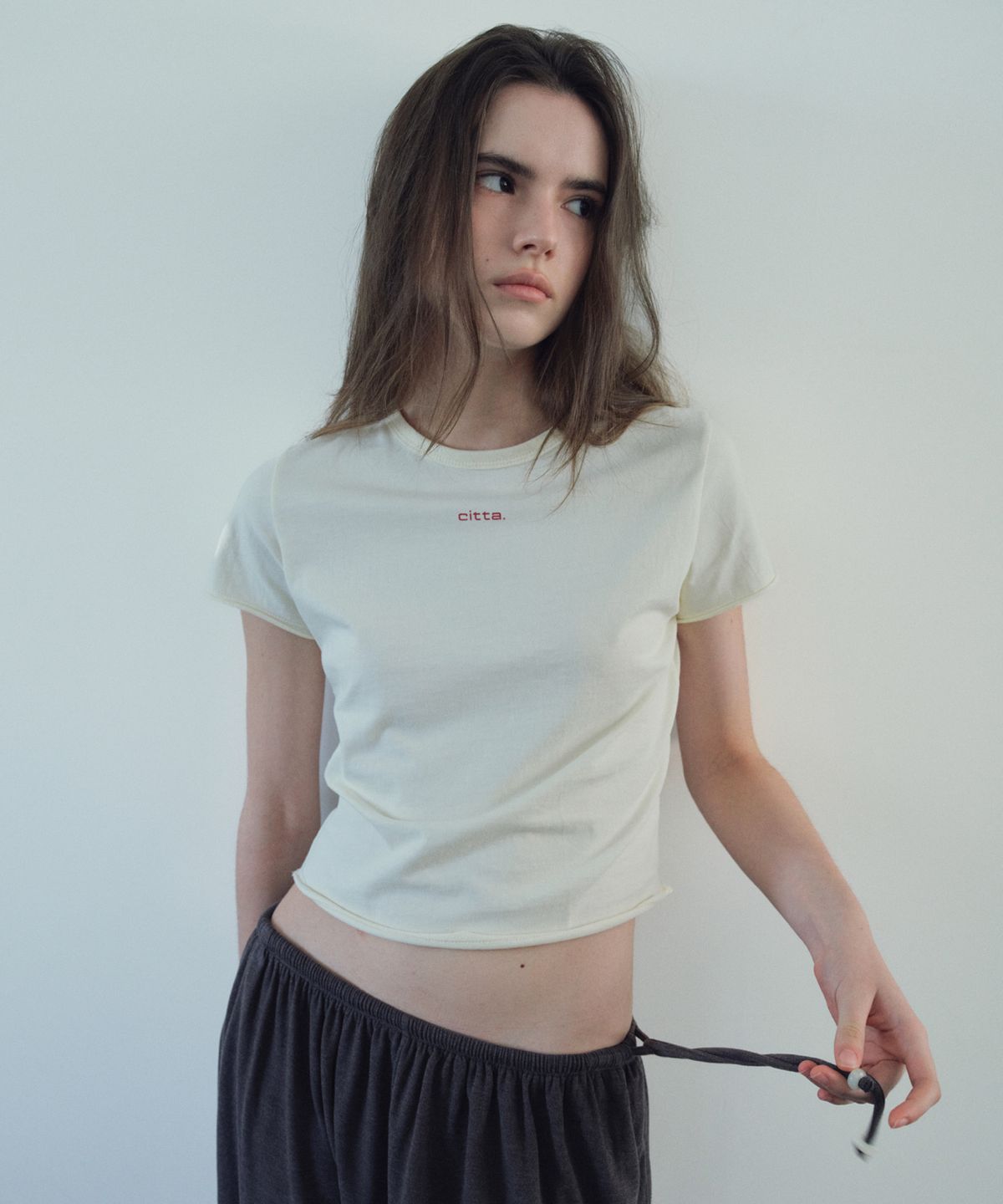 씨타(CITTA) Daily Rolling Trim Regular Tee_CTT3043(Ecru)