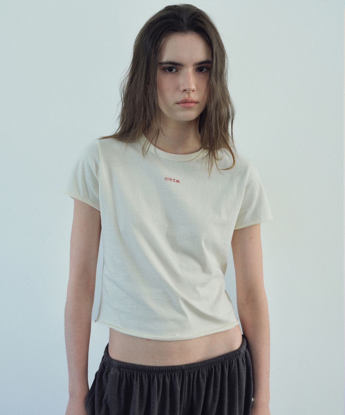씨타(CITTA) Daily Rolling Trim Regular Tee_CTT3043(Ecru)