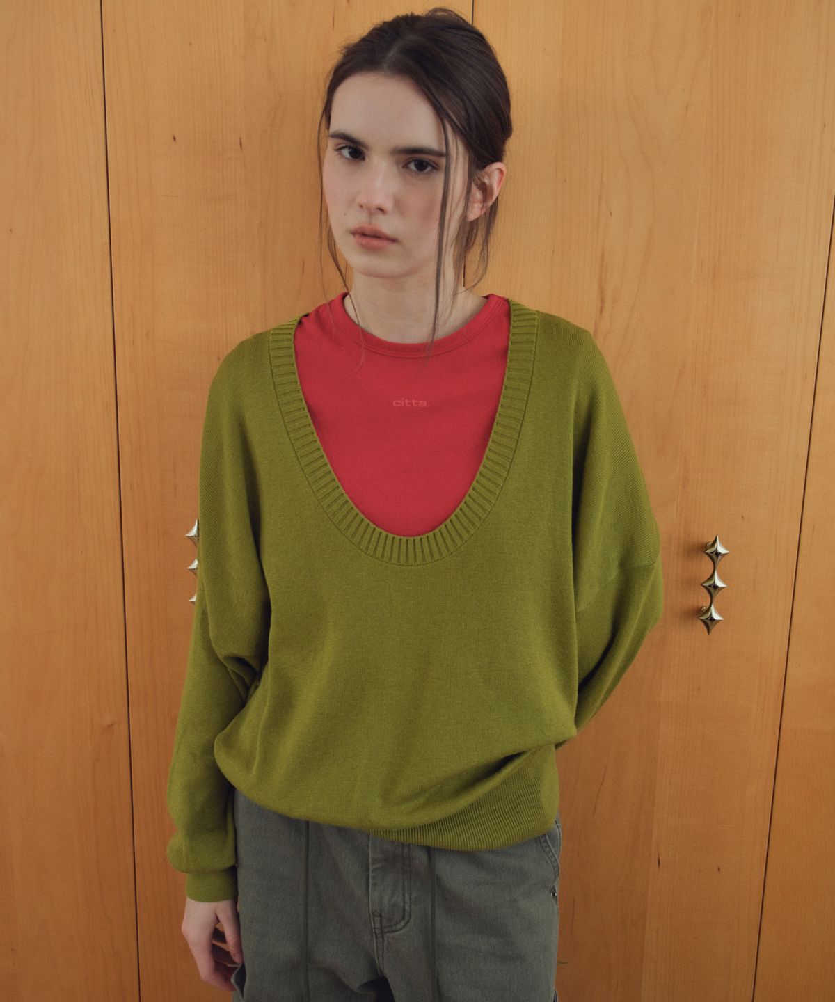 씨타(CITTA) Daily Rolling Trim Regular Tee_CTT3043(Red)