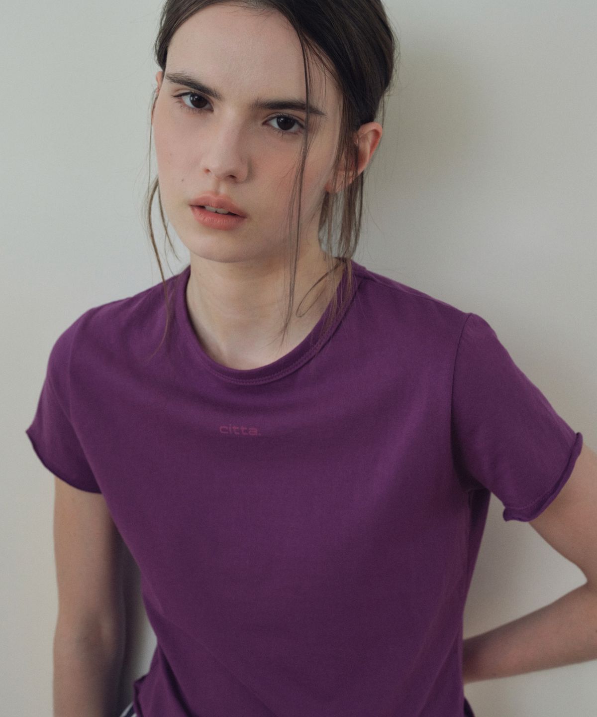 씨타(CITTA) Daily Rolling Trim Regular Tee_CTT3043(Purple)