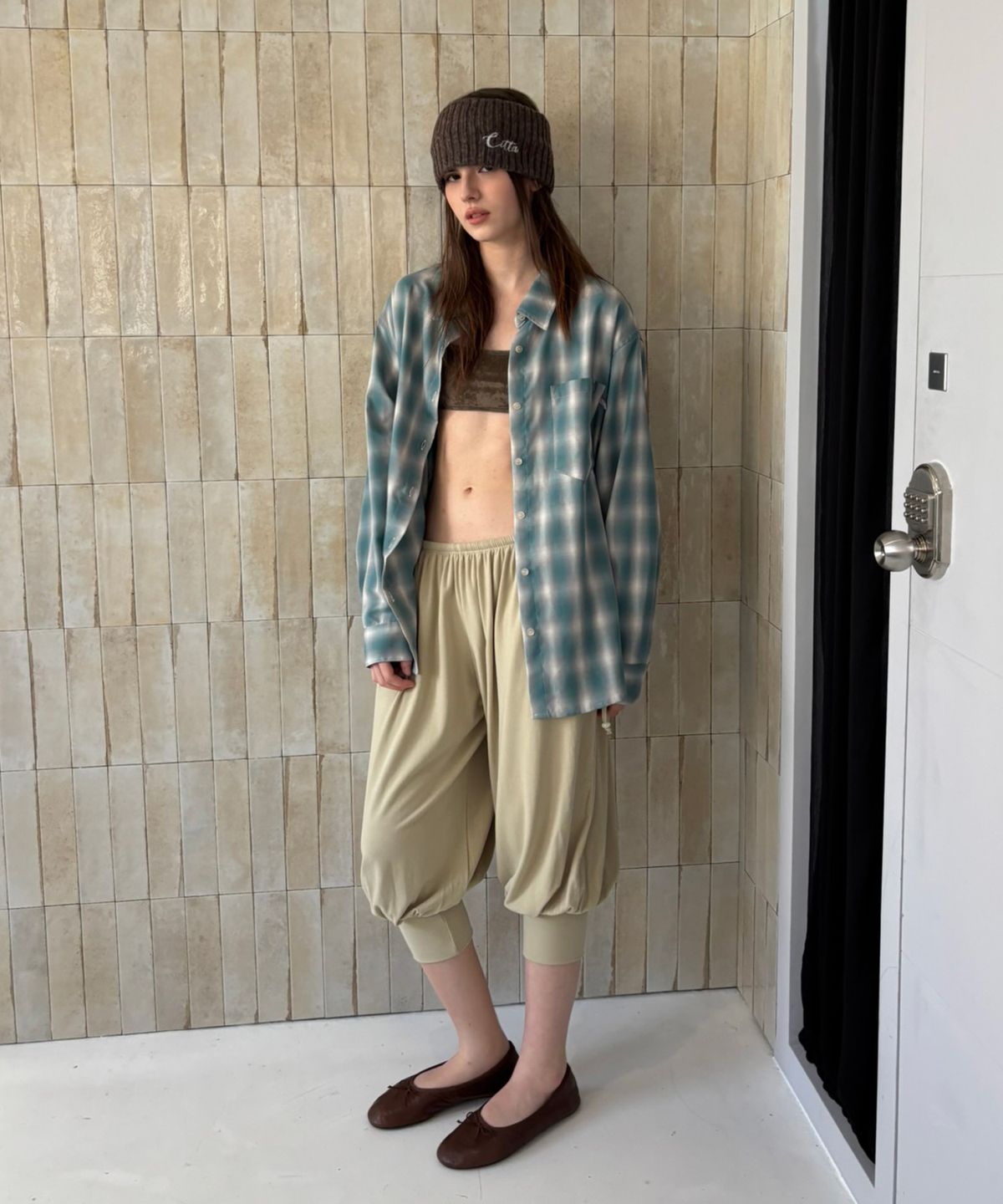 씨타(CITTA) Loose-fit Ombre Check Shirt_CTT3041(Mint)