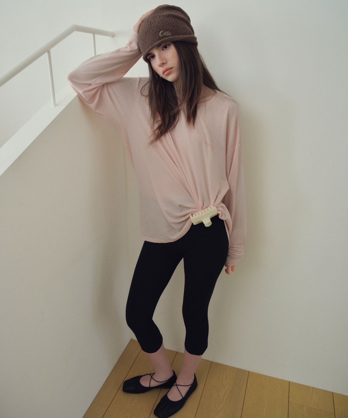 씨타(CITTA) Soft Touch Oversized Long Sleeve T-Shirt_CTT3037(Pink)
