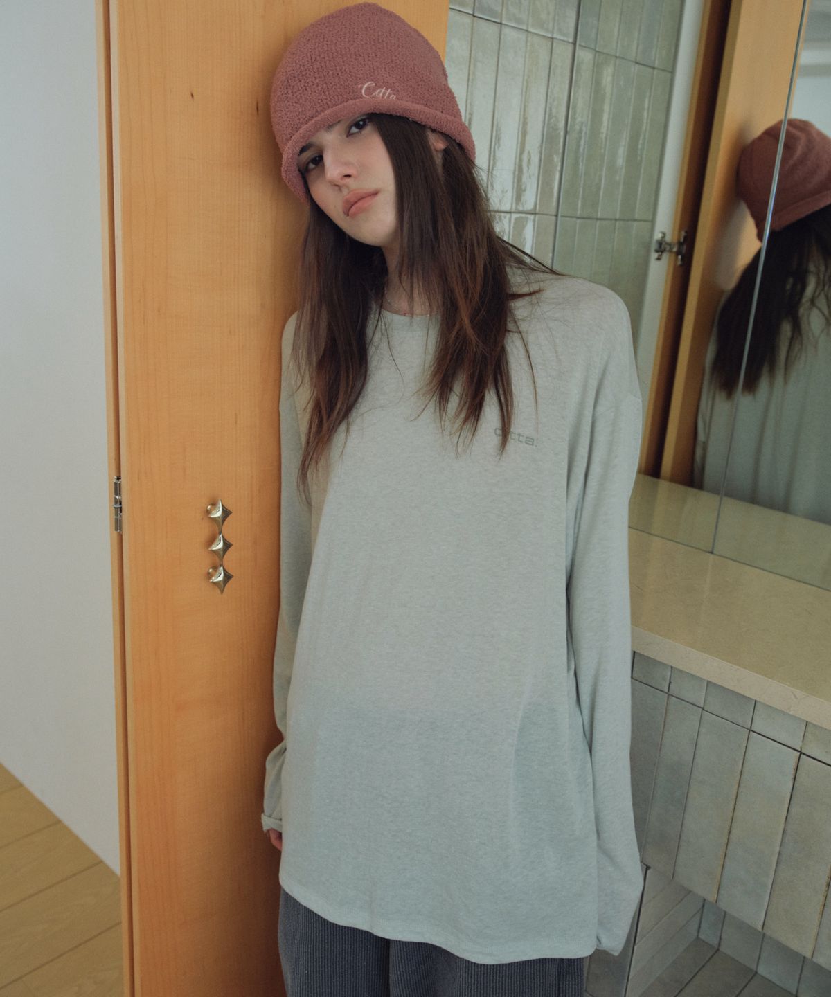 씨타(CITTA) Soft Touch Oversized Long Sleeve T-Shirt_CTT3037(Mint)