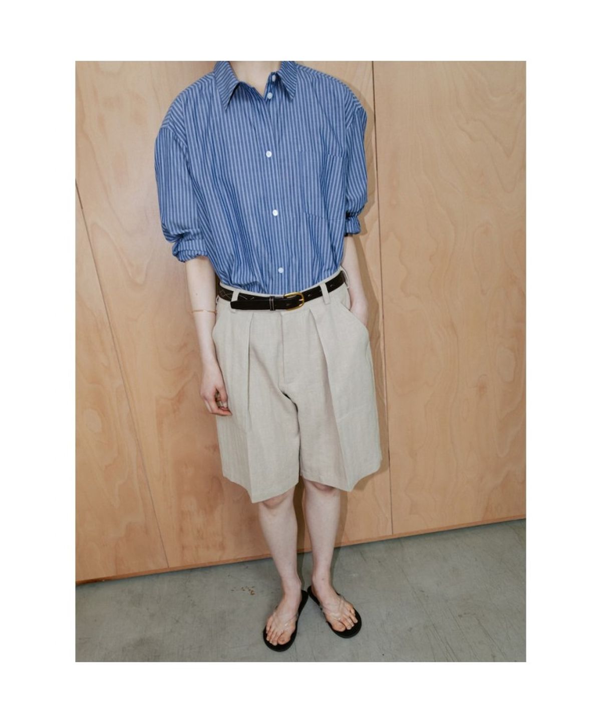 디애퍼처(THE APERTURE) Fatigue Bermuda Pants  Beige (TA6425A03A)
