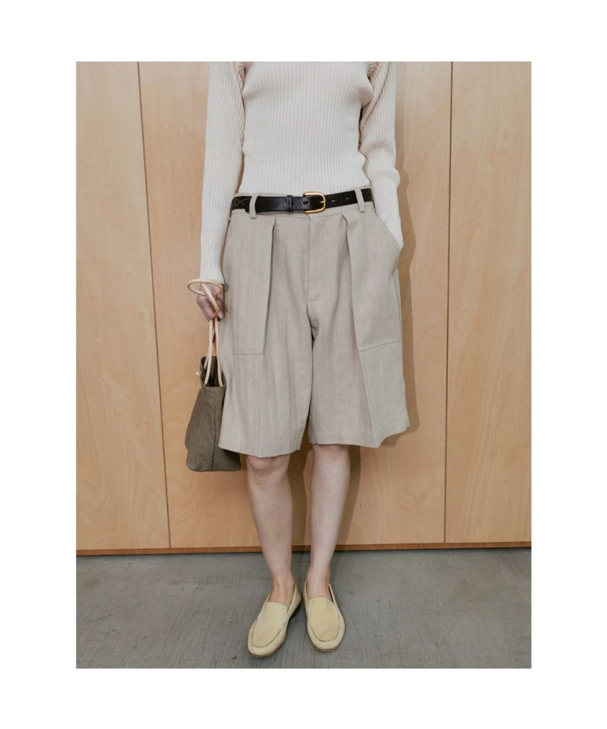 디애퍼처(THE APERTURE) Fatigue Bermuda Pants  Beige (TA6425A03A)