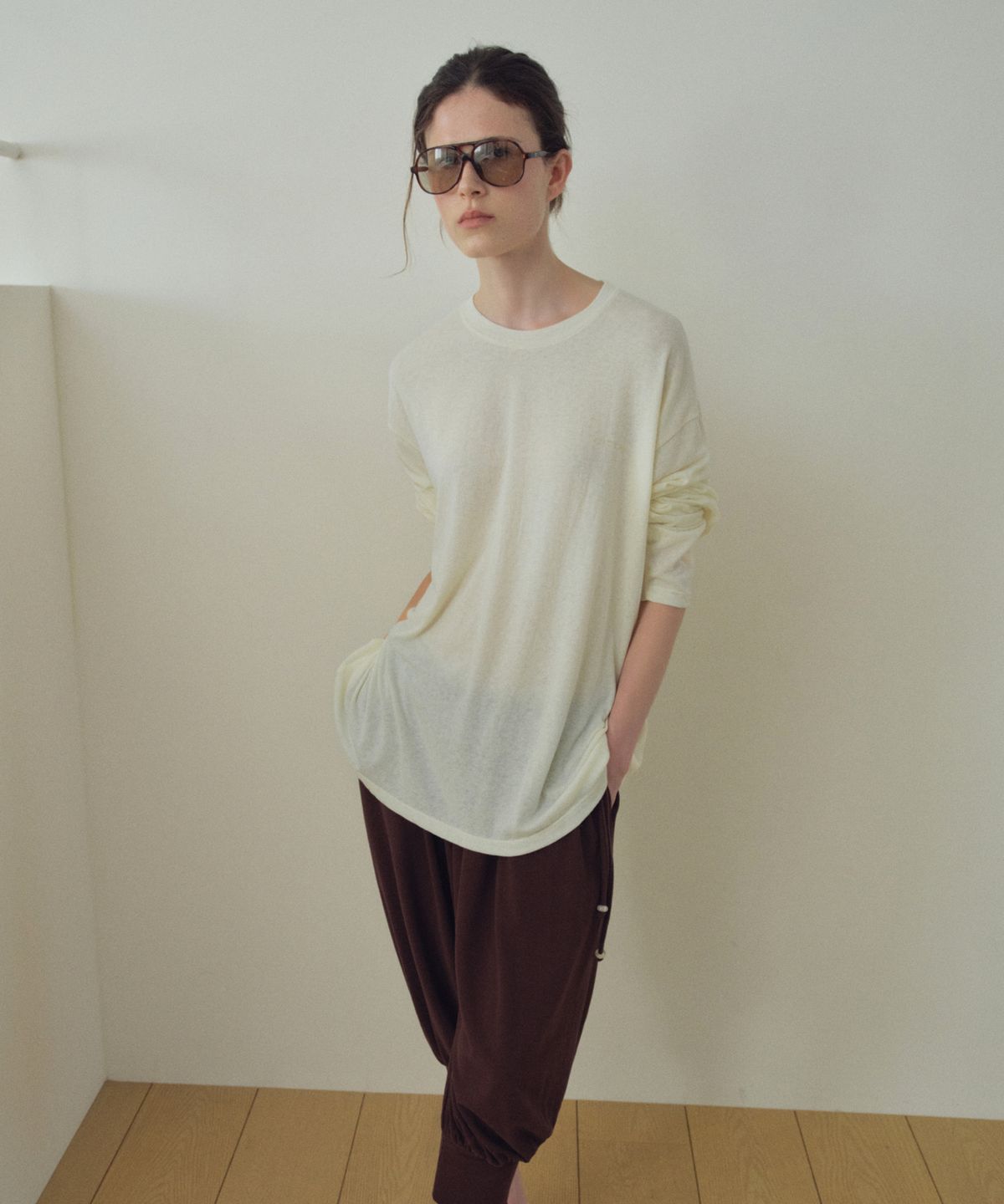 씨타(CITTA) Soft Touch Oversized Long Sleeve T-Shirt_CTT3037(Cream)