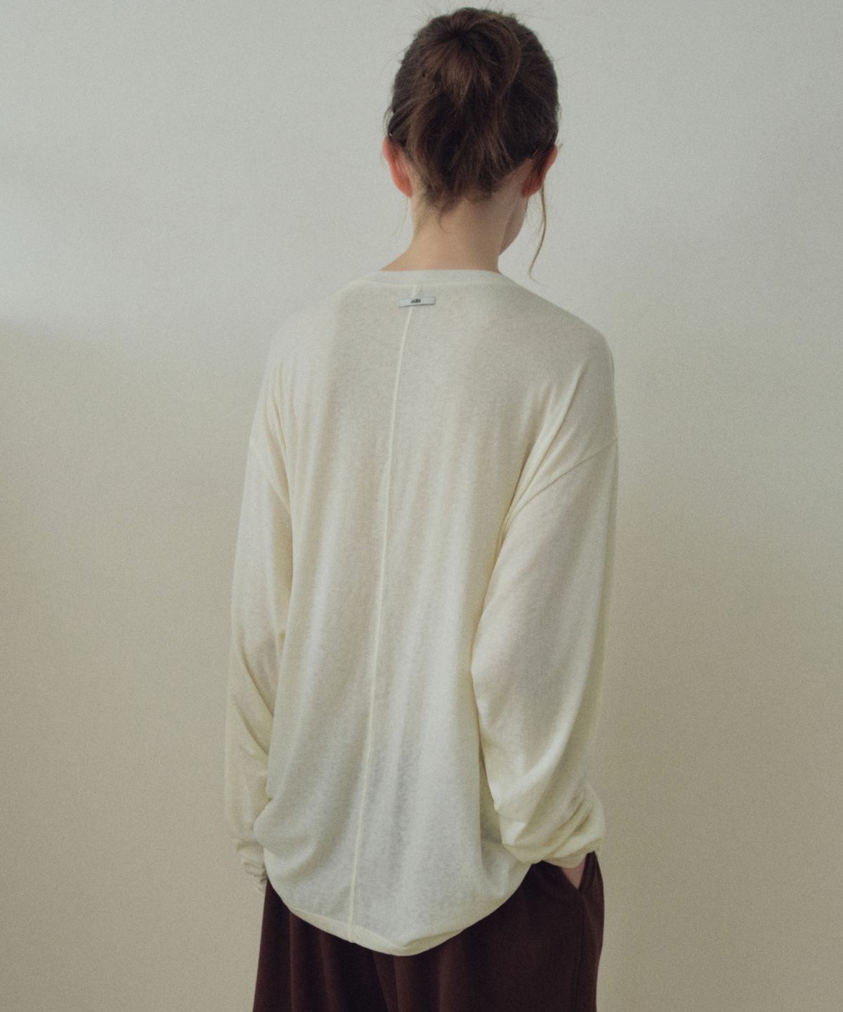 씨타(CITTA) Soft Touch Oversized Long Sleeve T-Shirt_CTT3037(Cream)