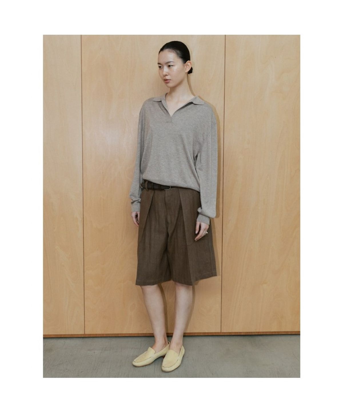 디애퍼처(THE APERTURE) Fatigue Bermuda Pants  Brown (TA6425A03D)