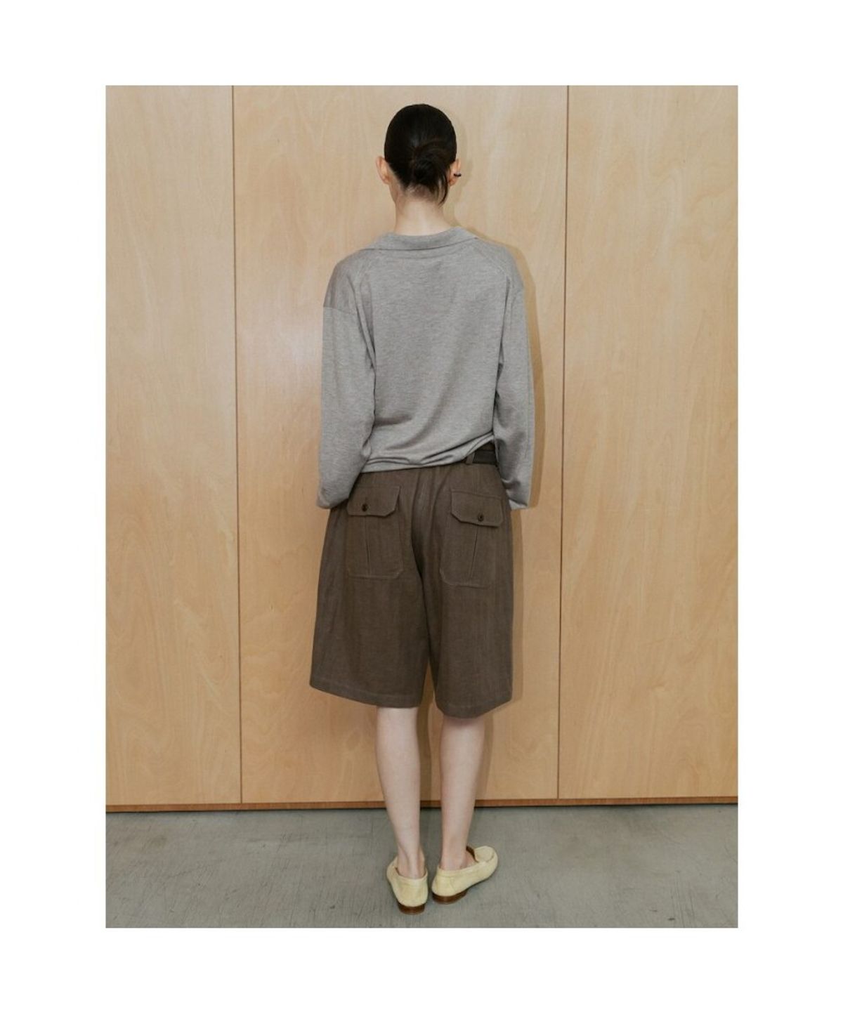 디애퍼처(THE APERTURE) Fatigue Bermuda Pants  Brown (TA6425A03D)