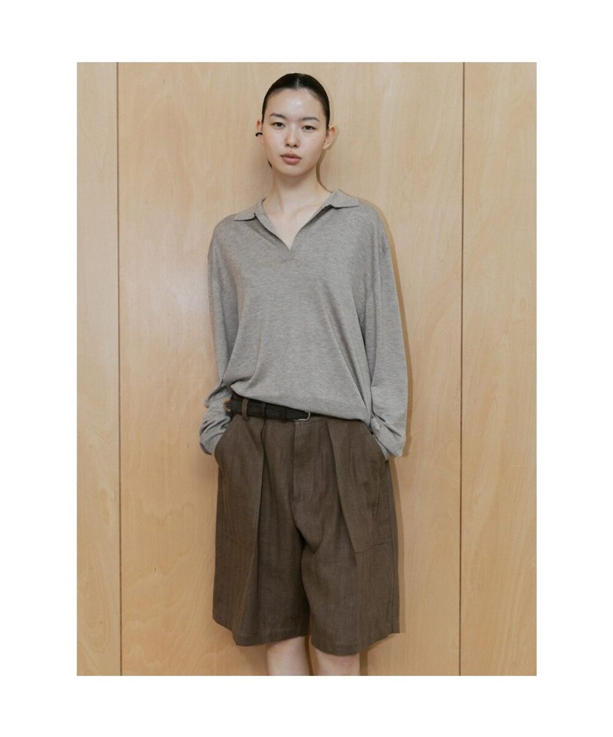 디애퍼처(THE APERTURE) Fatigue Bermuda Pants  Brown (TA6425A03D)