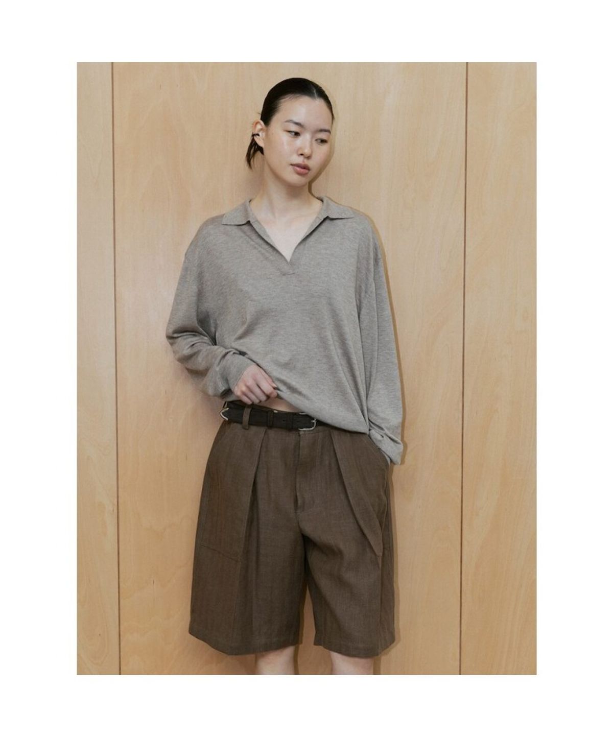 디애퍼처(THE APERTURE) Fatigue Bermuda Pants  Brown (TA6425A03D)
