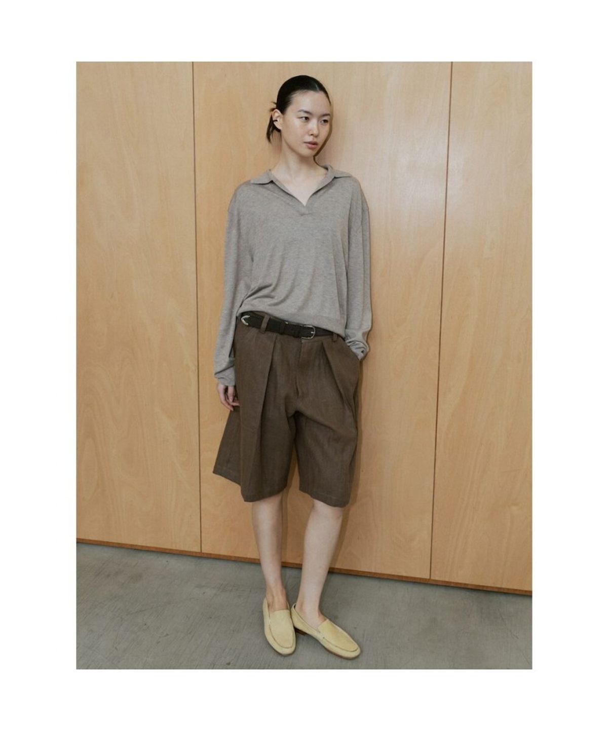 디애퍼처(THE APERTURE) Fatigue Bermuda Pants  Brown (TA6425A03D)