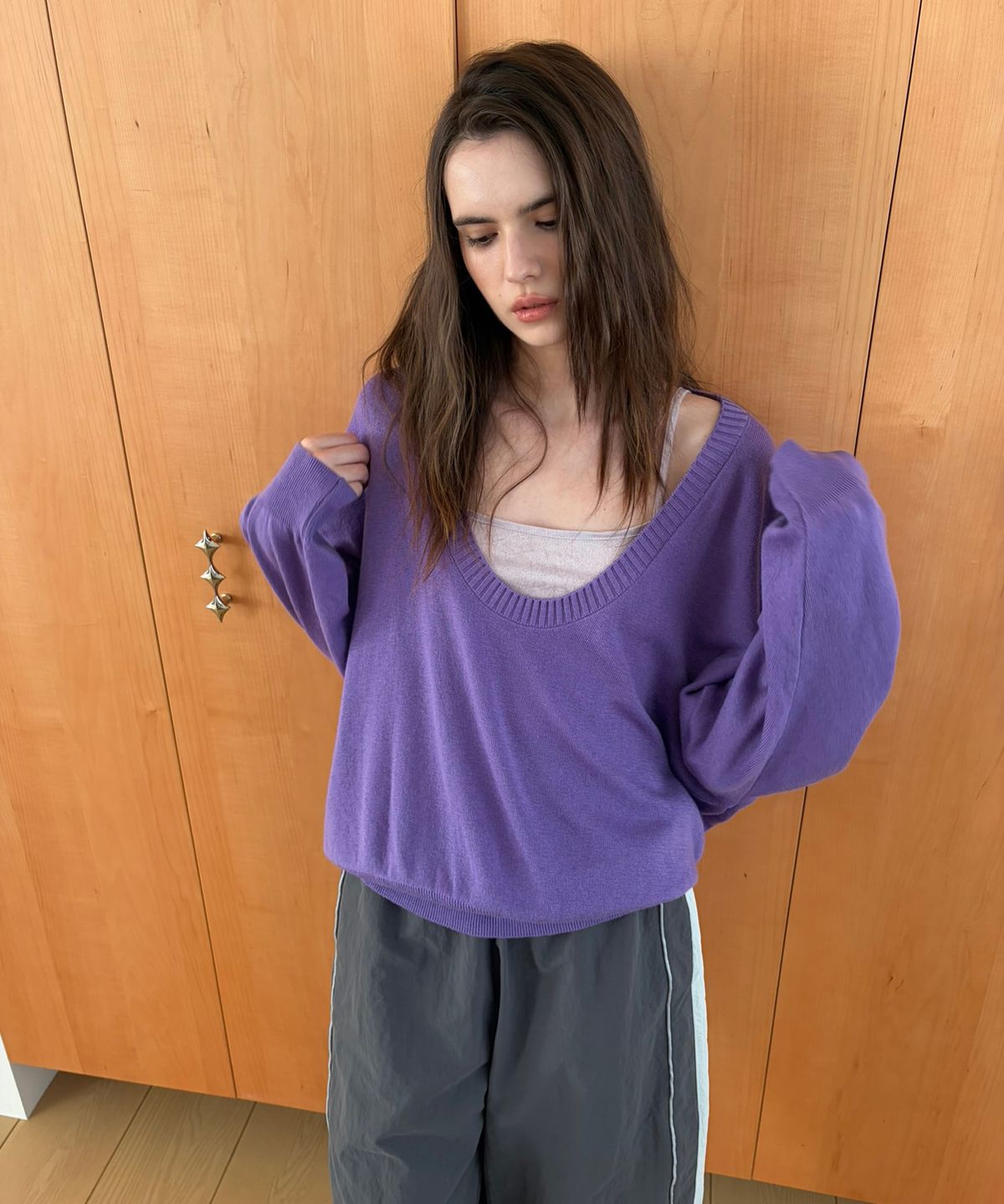 씨타(CITTA) Deep U-Neck Wool Knit_CTK276(Purple)