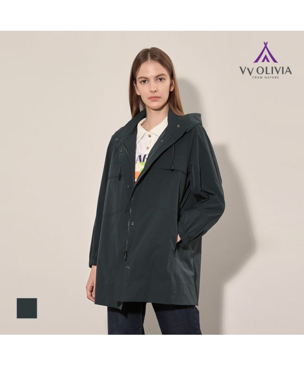 비비올리비아(VVOLIVIA) 후드 텐트 라인 점퍼_VVCCL4F8281