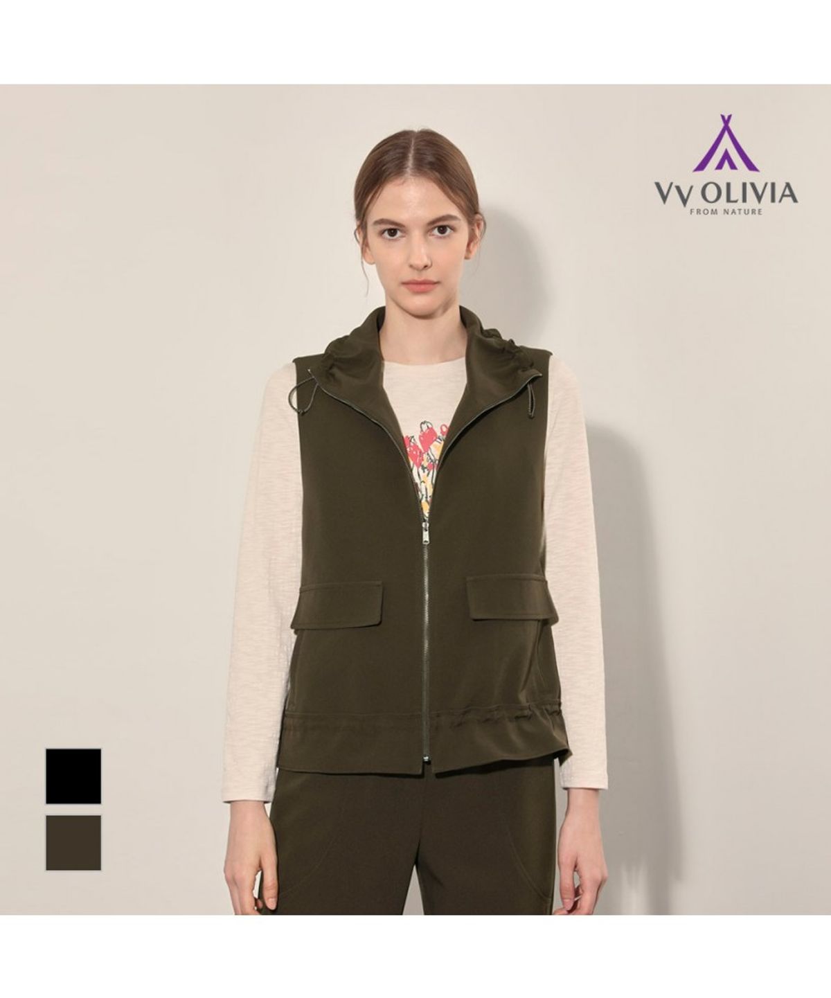 비비올리비아(VVOLIVIA) 집업 카라 베스트_VVCQC4F7361