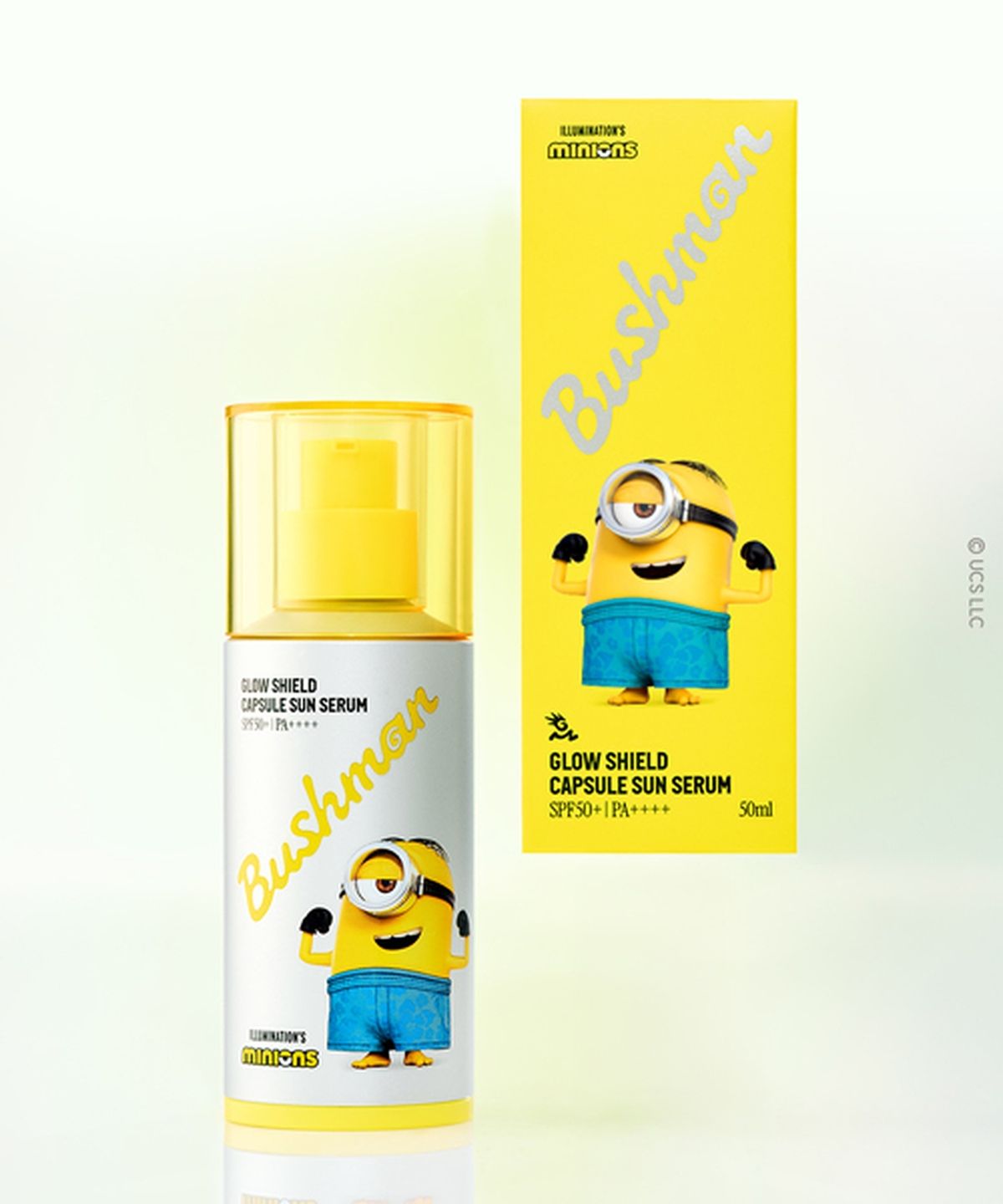 부쉬맨(BUSHMAN) 미니언즈 글로우 쉴드 캡슐 선세럼 SPF 50+ PA++++ ,1개