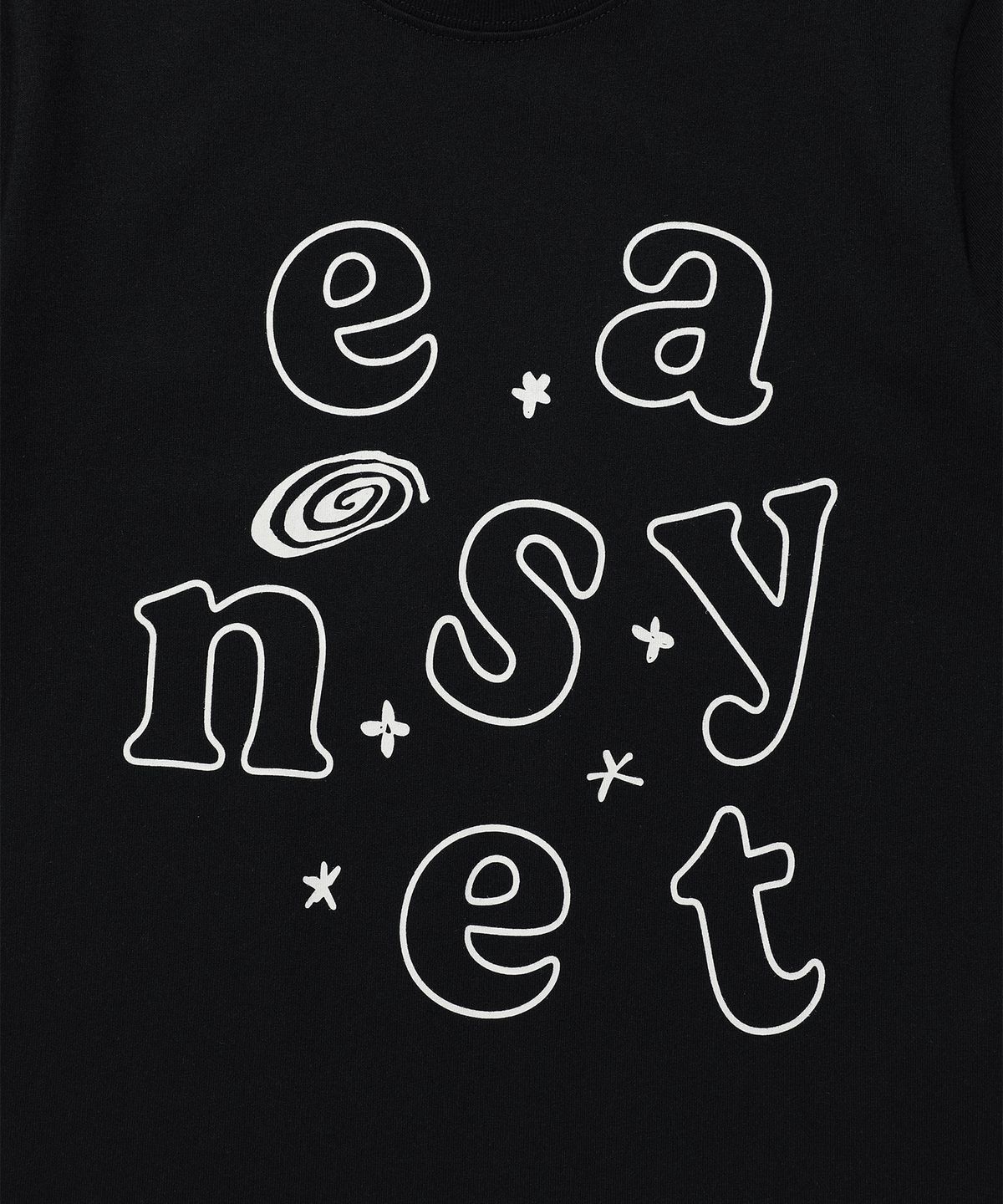 이지이지이지(EASYEASYEASY) Here and There Logo Tee Black