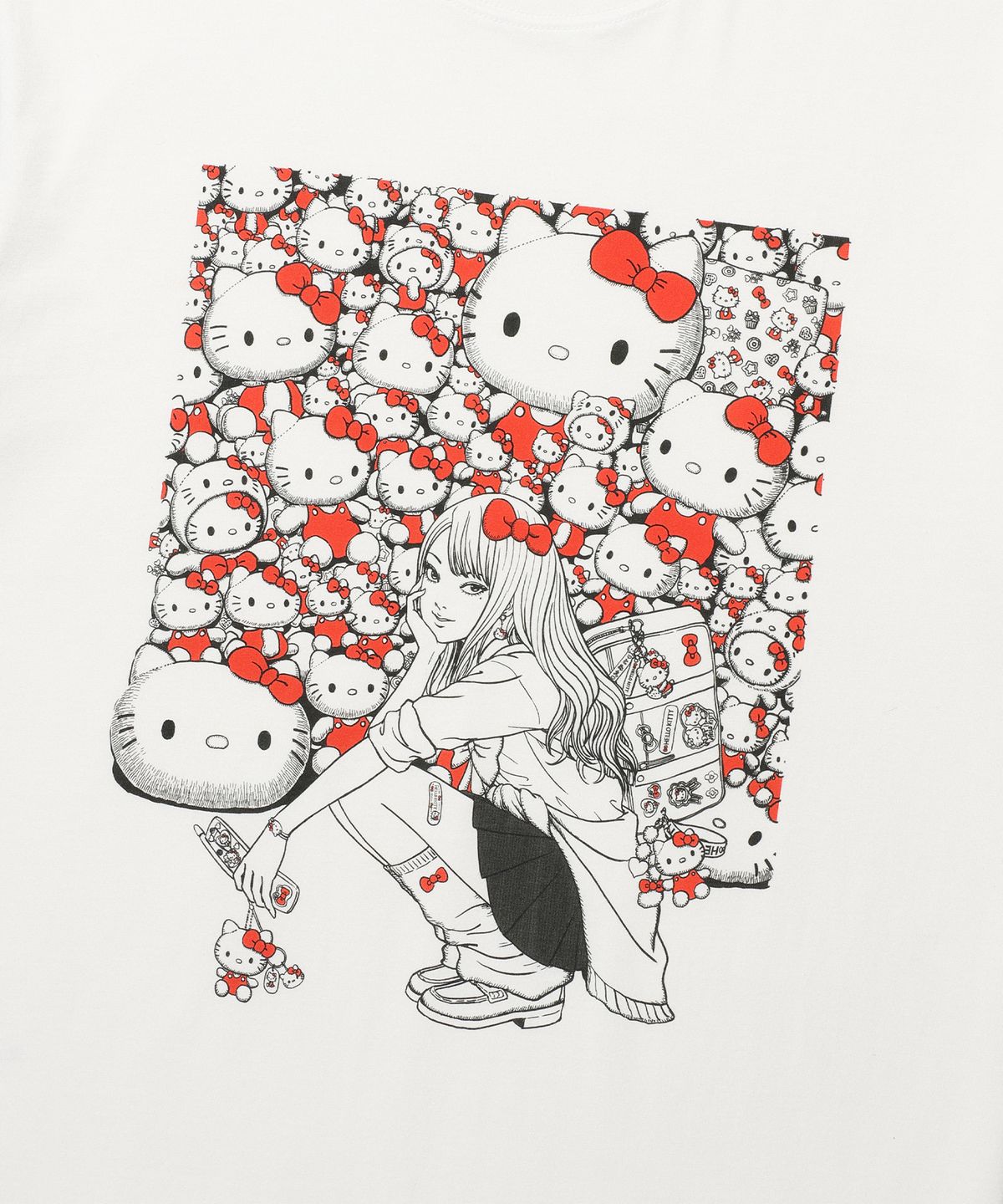 나이스고스트클럽(NICEGHOSTCLUB) JS TOMIE HELLO KITTY TEE_WHITE(NG2GMUT540G)