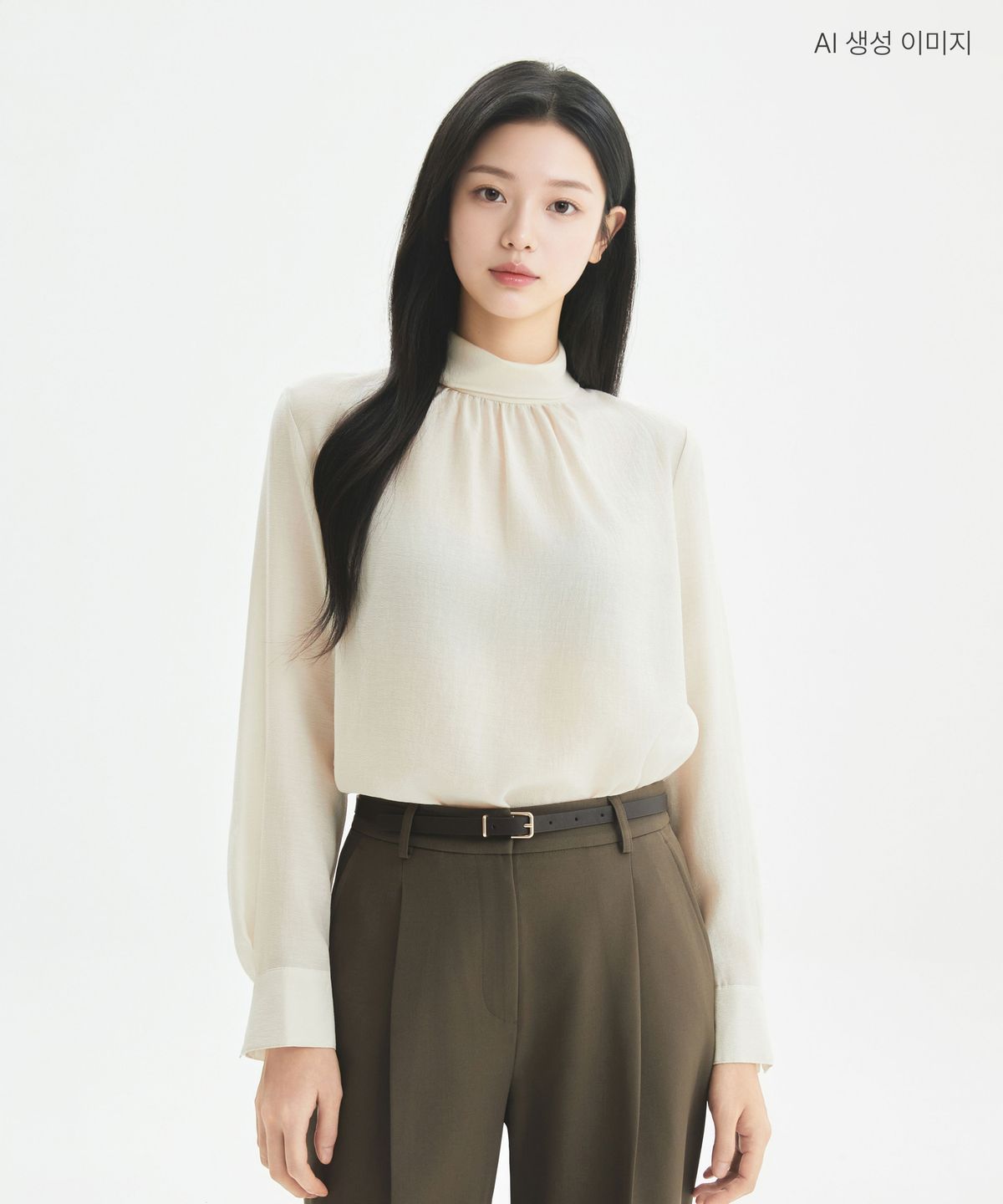 로엠(ROEM) 하이넥 블라우스 RMBLG49S11