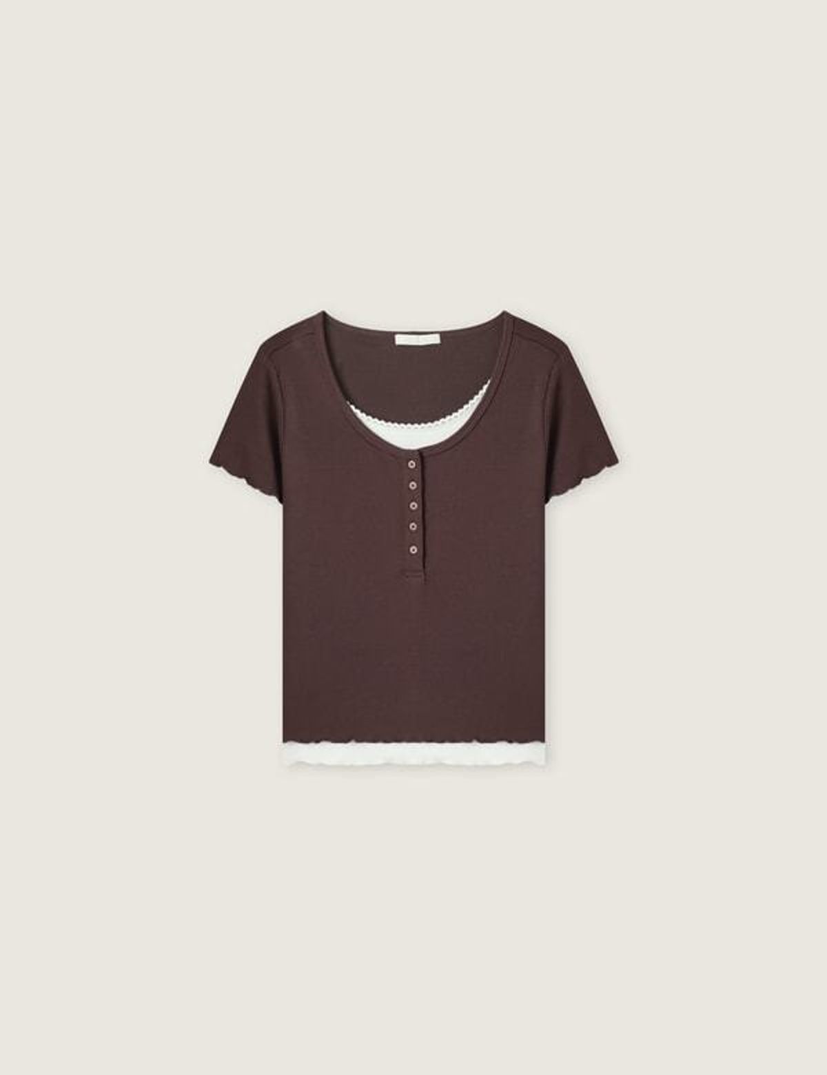로엠(ROEM) 헨리넥 레이어드 반팔티 RMHWG38RT5