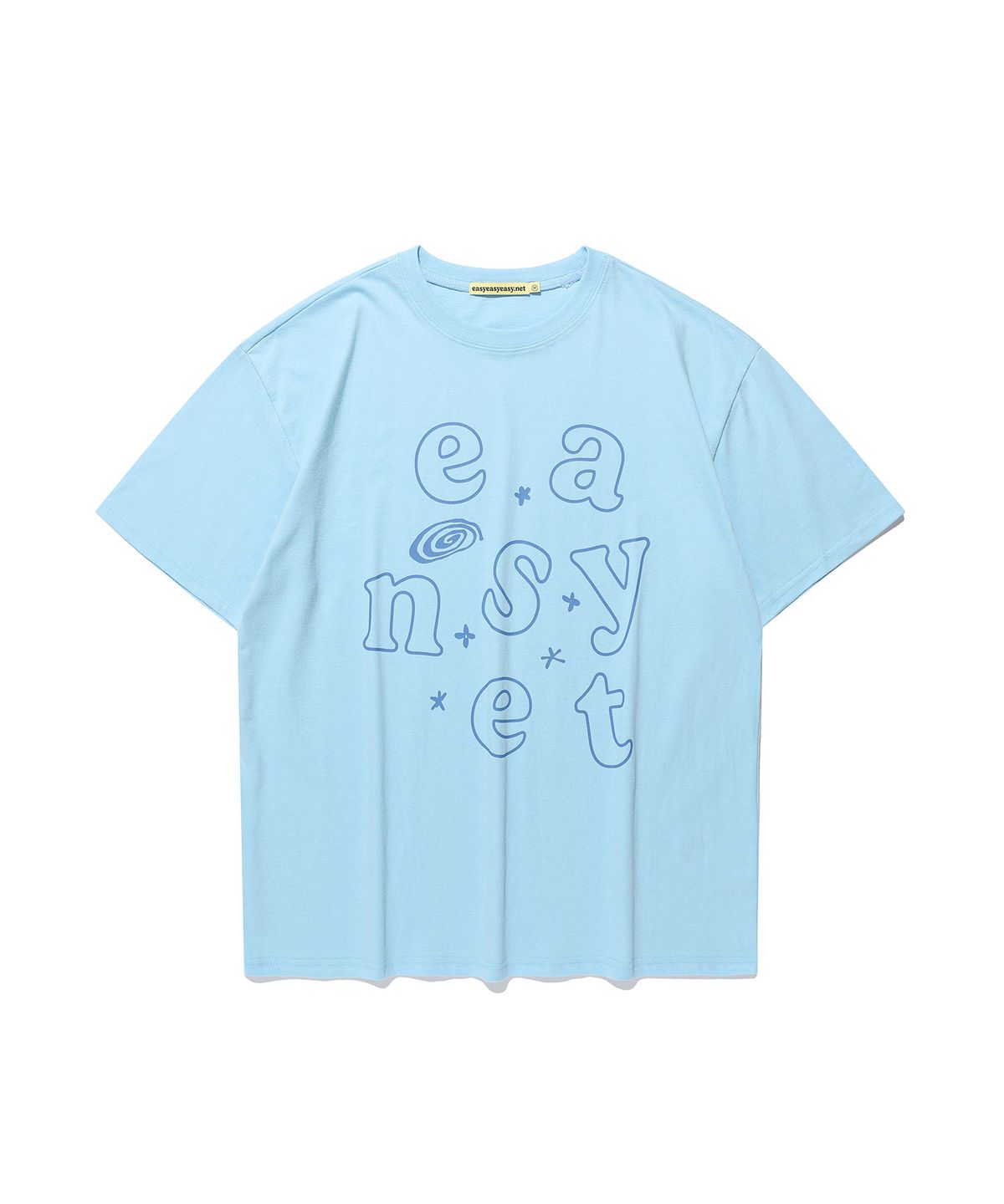 이지이지이지(EASYEASYEASY) Here and There Logo Tee Blue