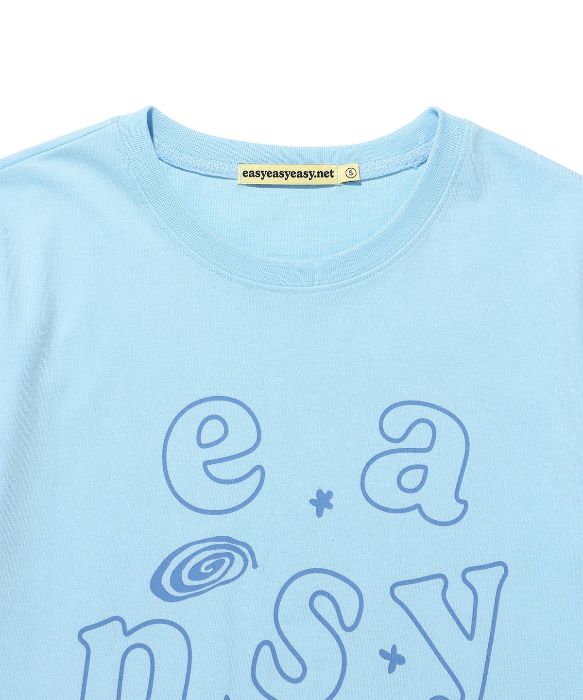 이지이지이지(EASYEASYEASY) Here and There Logo Tee Blue