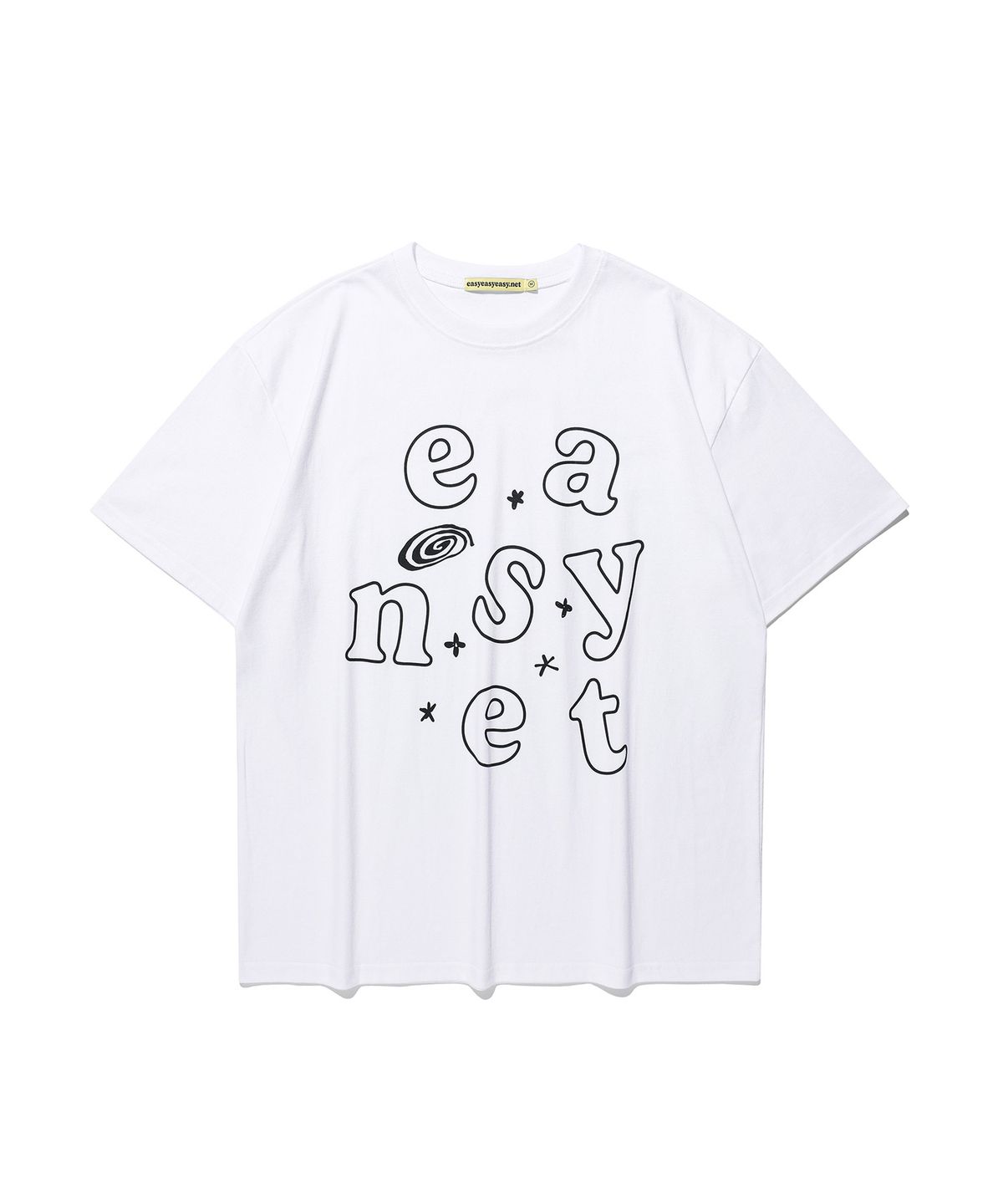 이지이지이지(EASYEASYEASY) Here and There Logo Tee White(black)