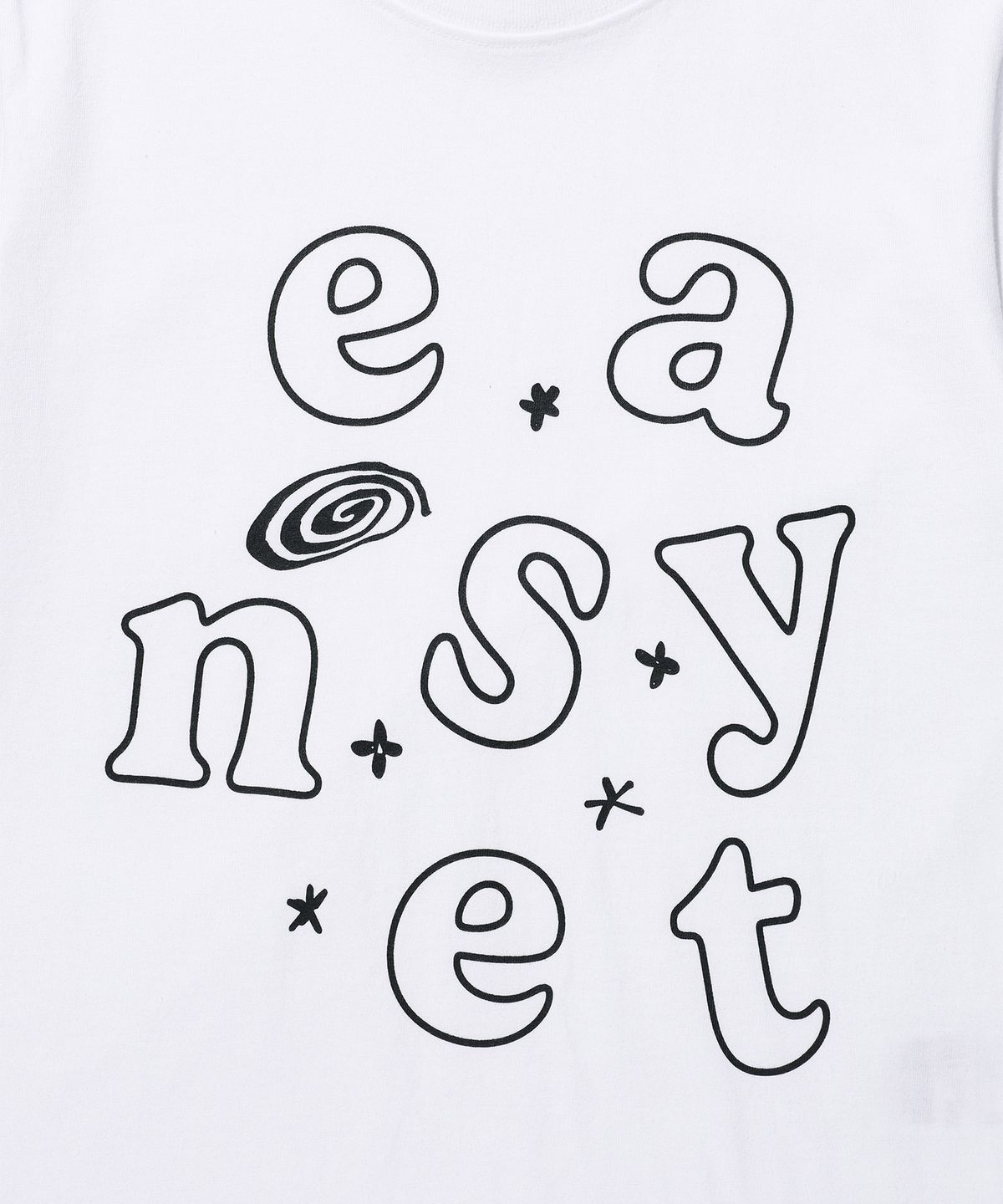 이지이지이지(EASYEASYEASY) Here and There Logo Tee White(black)