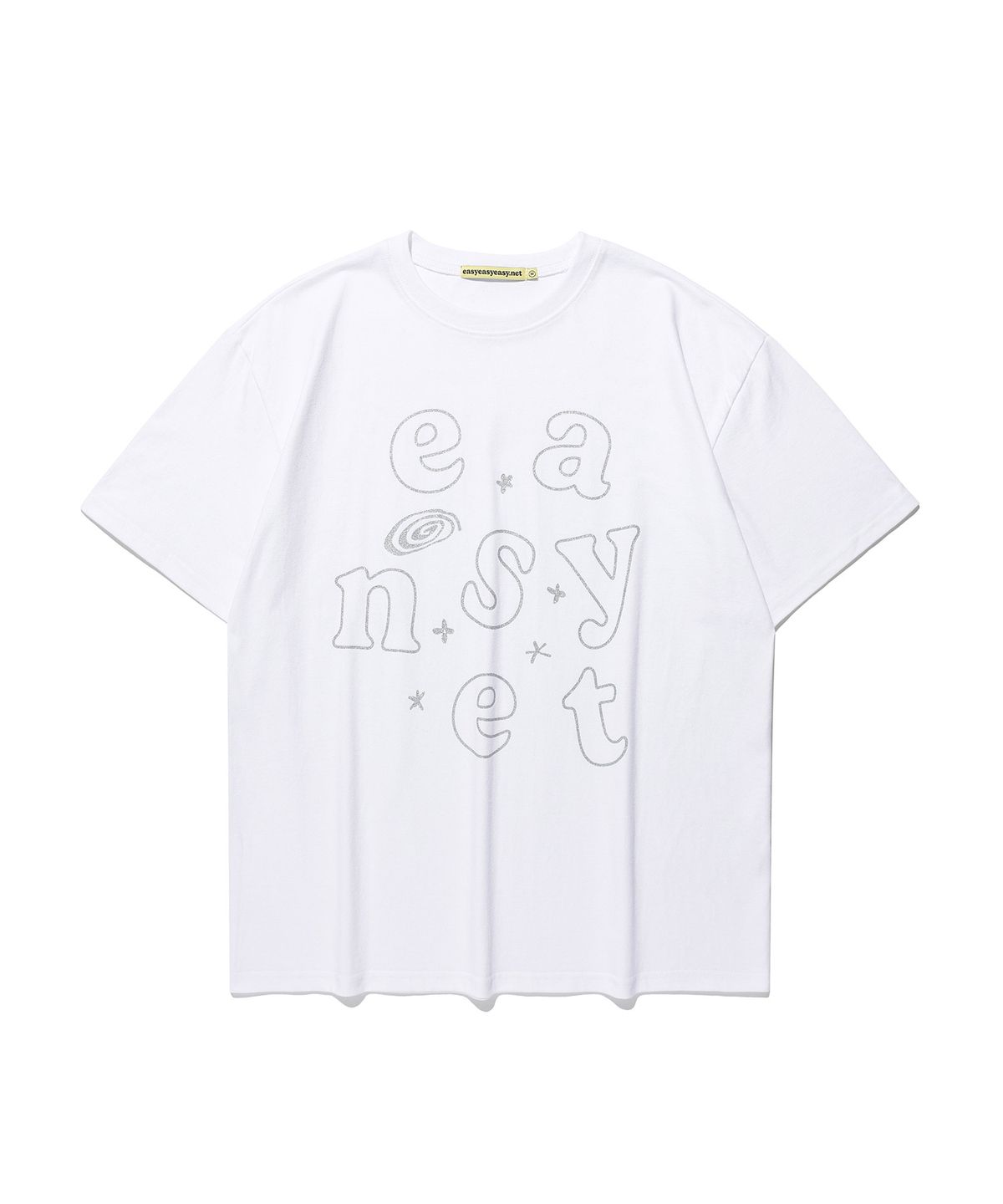 이지이지이지(EASYEASYEASY) Here and There Logo Tee White(silver)