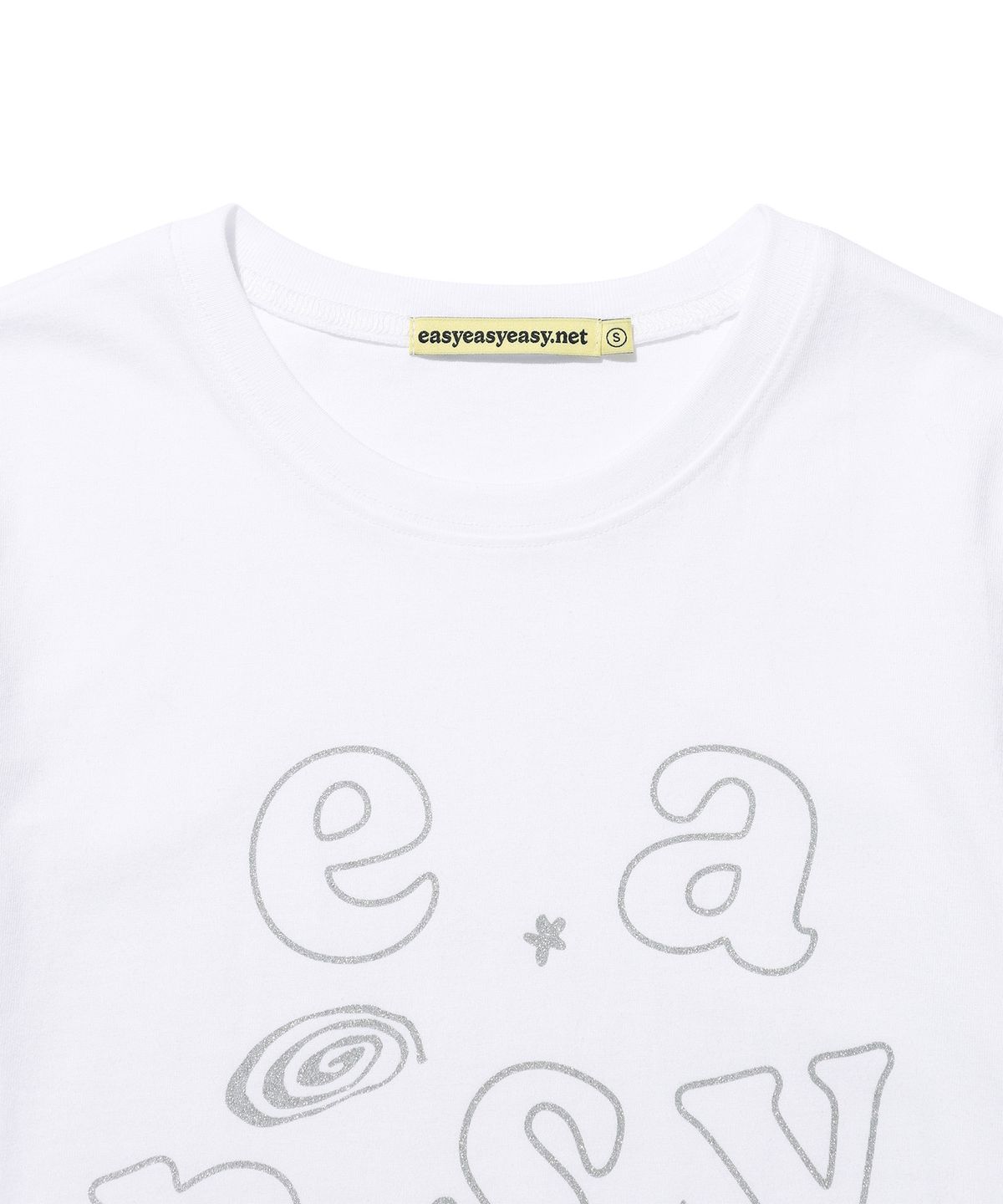 이지이지이지(EASYEASYEASY) Here and There Logo Tee White(silver)