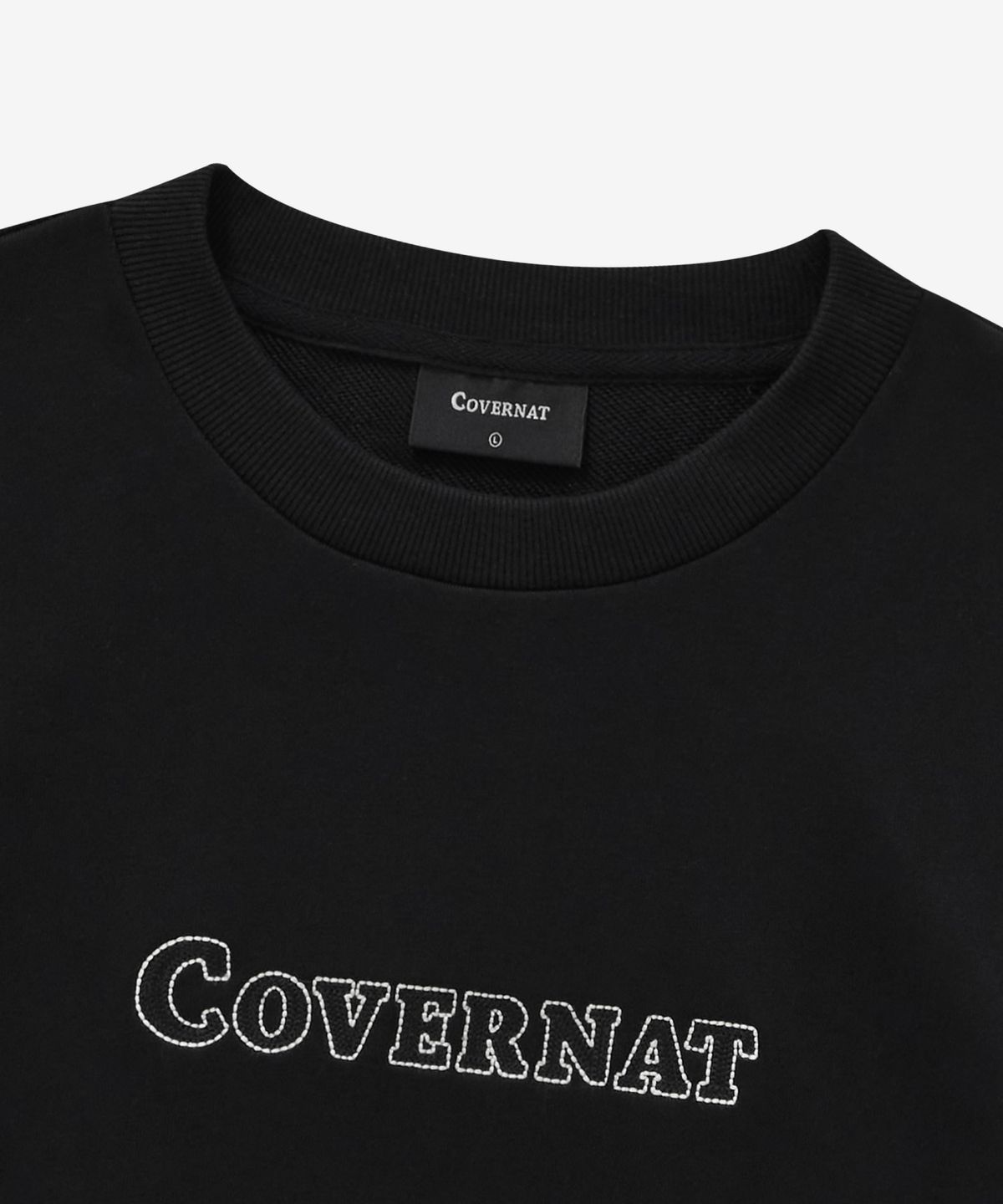 커버낫(COVERNAT) 센터 로고 맨투맨 블랙
