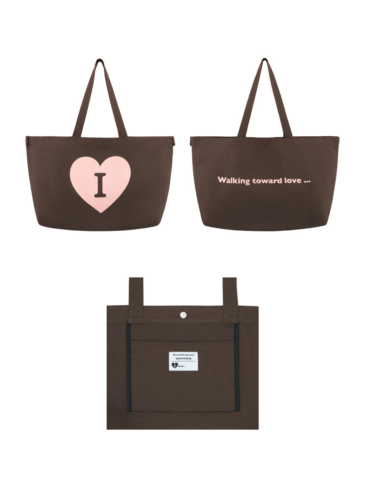 아이썸머리(ISUMMERLY) Heart Logo bag big ver. - Brown (하트 로고백 브라운)