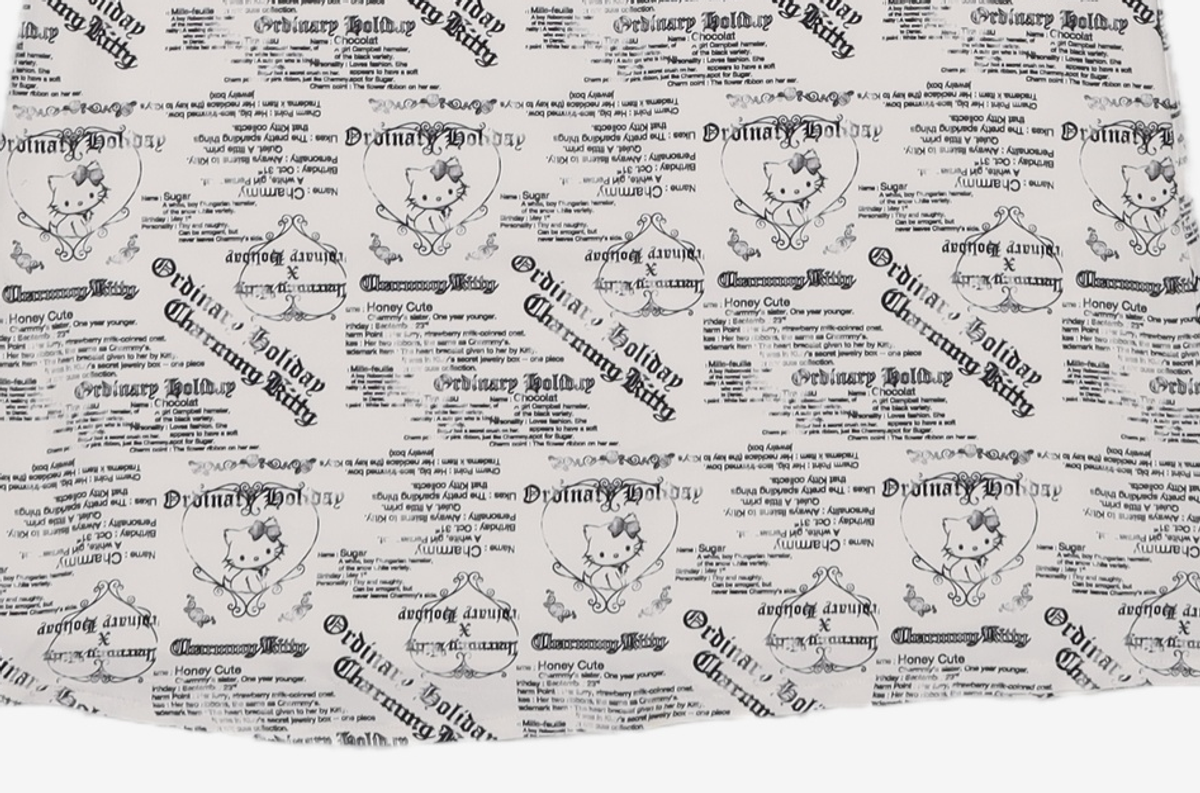 오디너리 홀리데이(ORDINARY HOLIDAY) 챠미키티 패턴 슬립 원피스 CHARMMY KITTY PATTERN SLIP ONEPIECE FRE