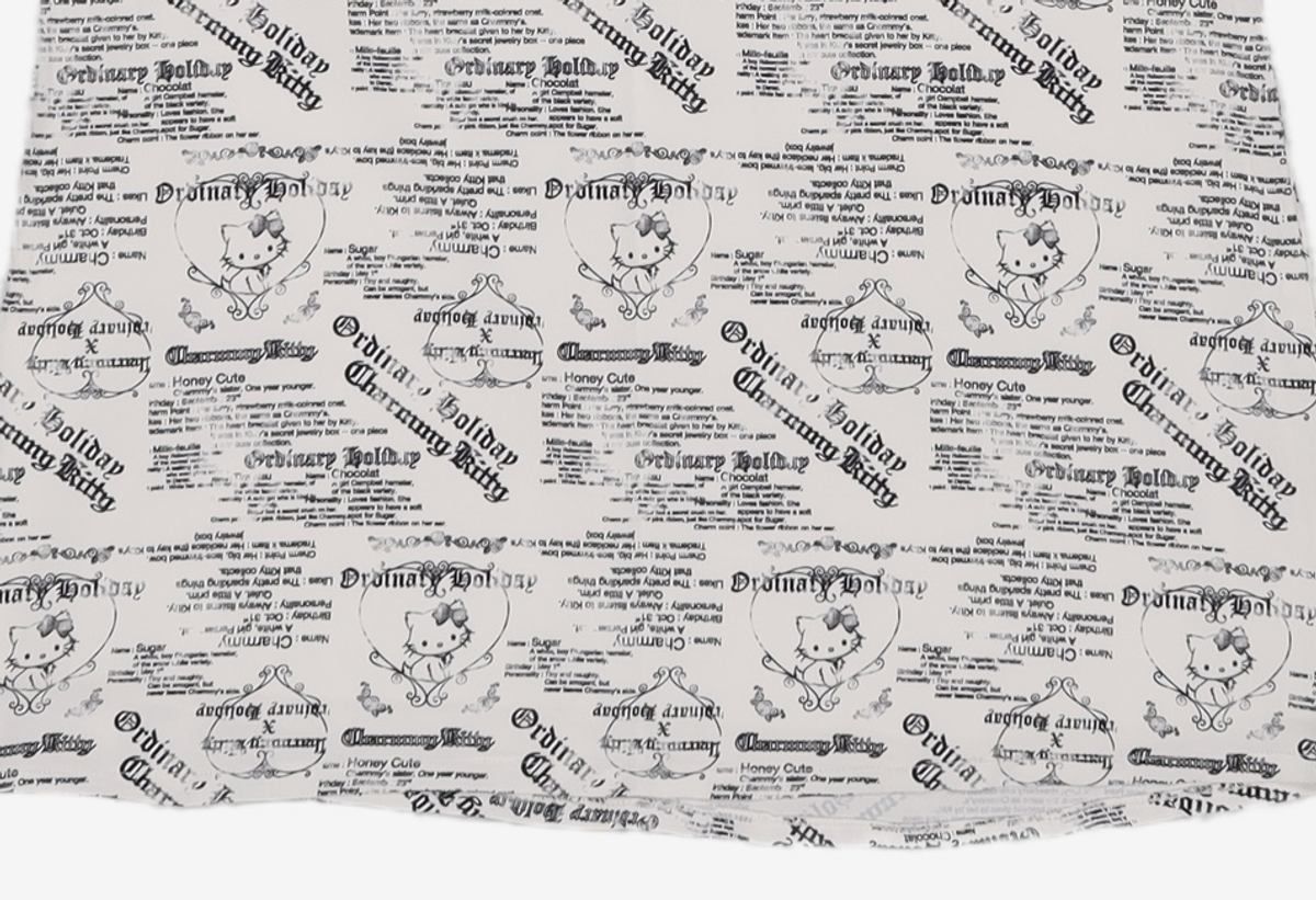 오디너리 홀리데이(ORDINARY HOLIDAY) 챠미키티 패턴 슬립 원피스 CHARMMY KITTY PATTERN SLIP ONEPIECE FRE