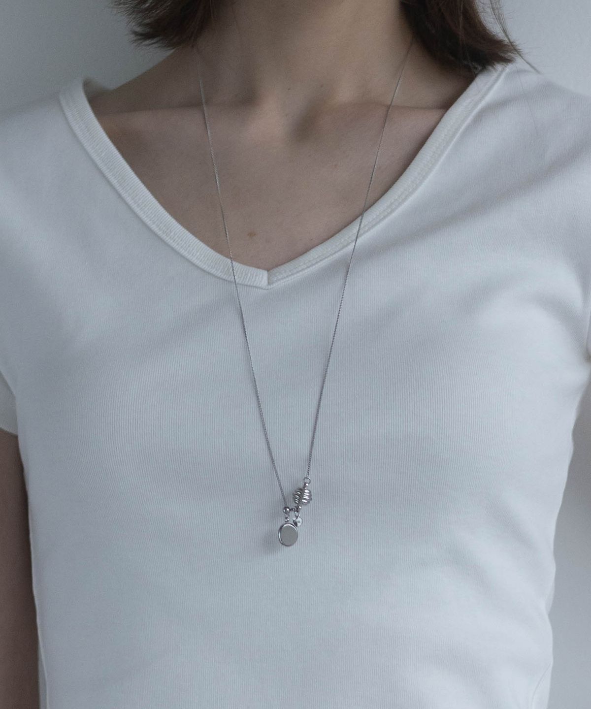 펄리모어(PEARLY MORE) 허니콤 마그넷 드롭 목걸이_PM26N020HS