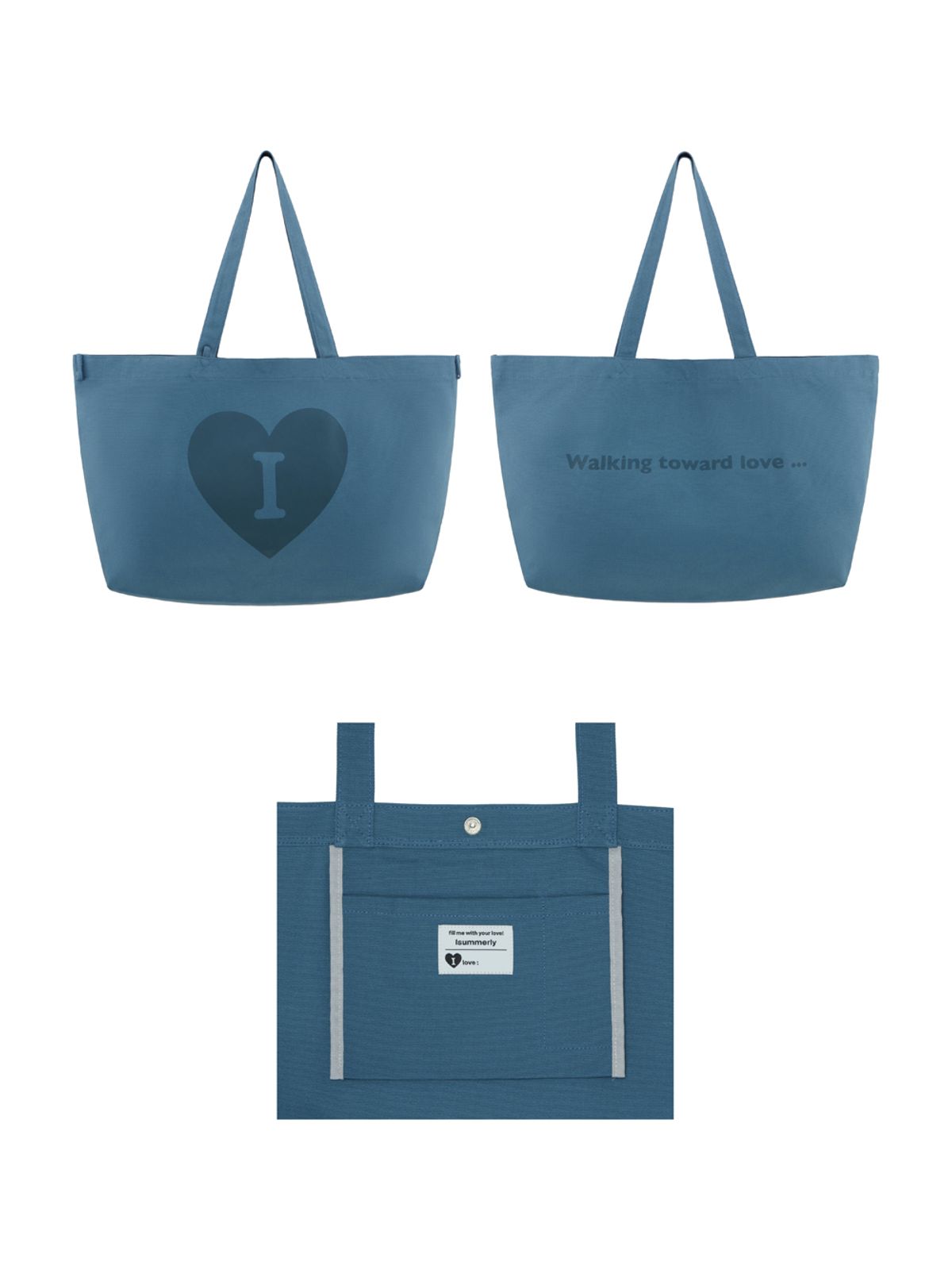아이썸머리(ISUMMERLY) Heart Logo bag big ver. - Blue (하트 로고백 블루)