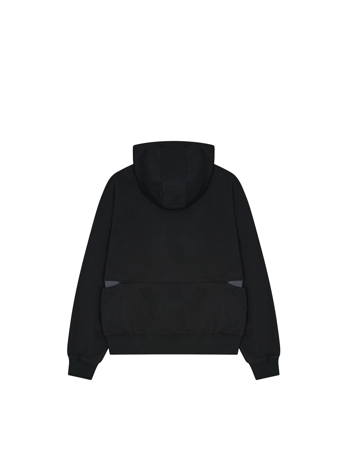 뚜오미오(TUOMIO) SHIRRING WAFFLE HOOD ZIP-UP [BLACK]