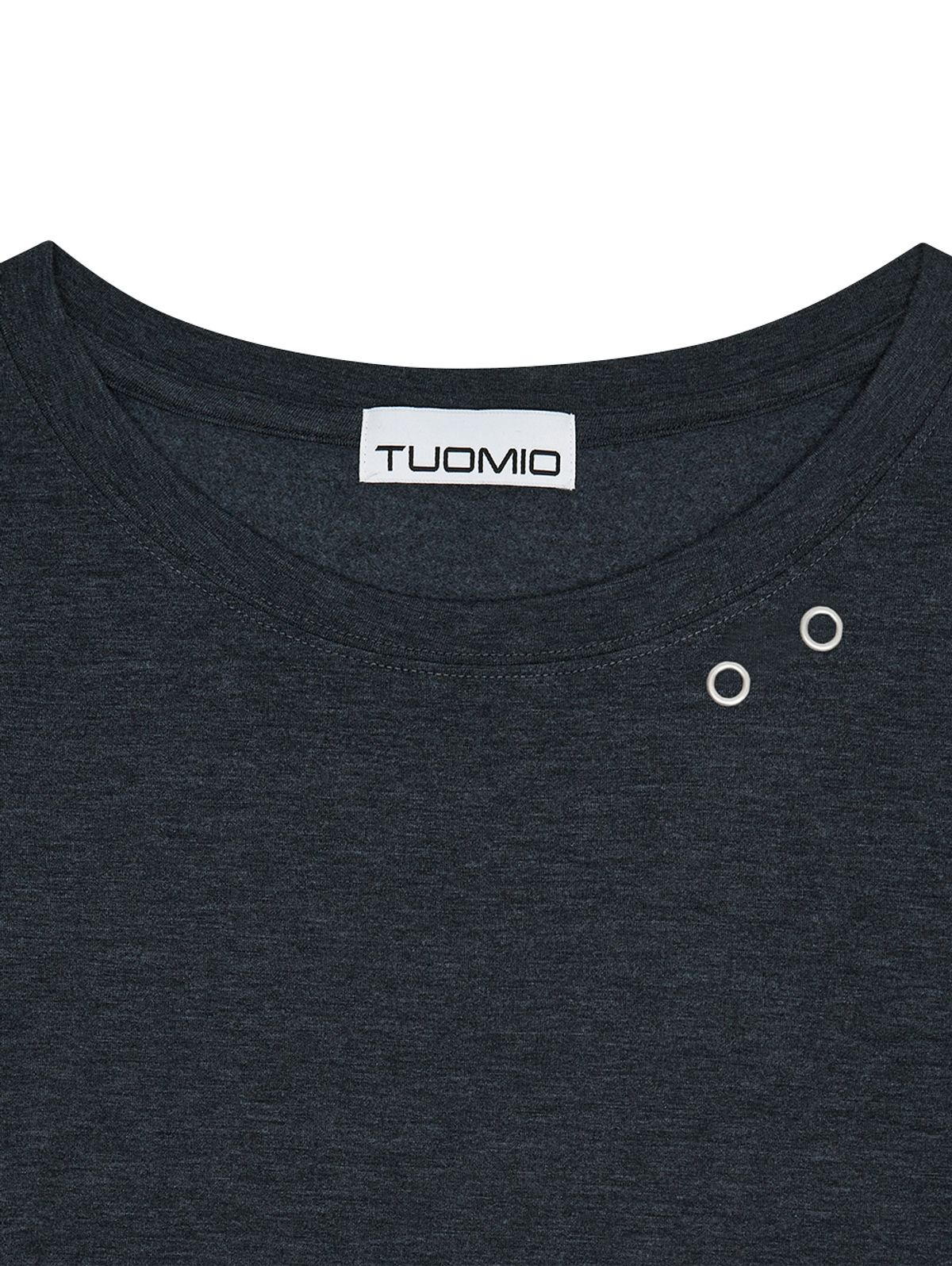 뚜오미오(TUOMIO) BOAT NECK JERSEY DRESS [CHARCOAL]