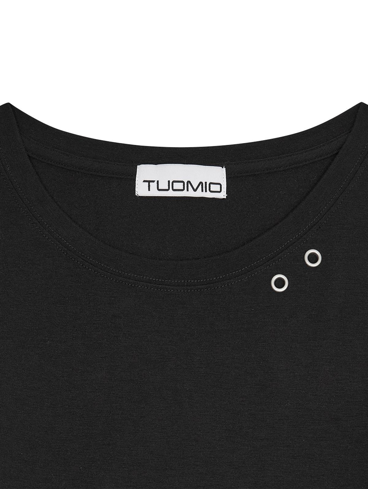 뚜오미오(TUOMIO) BOAT NECK JERSEY DRESS [BLACK]