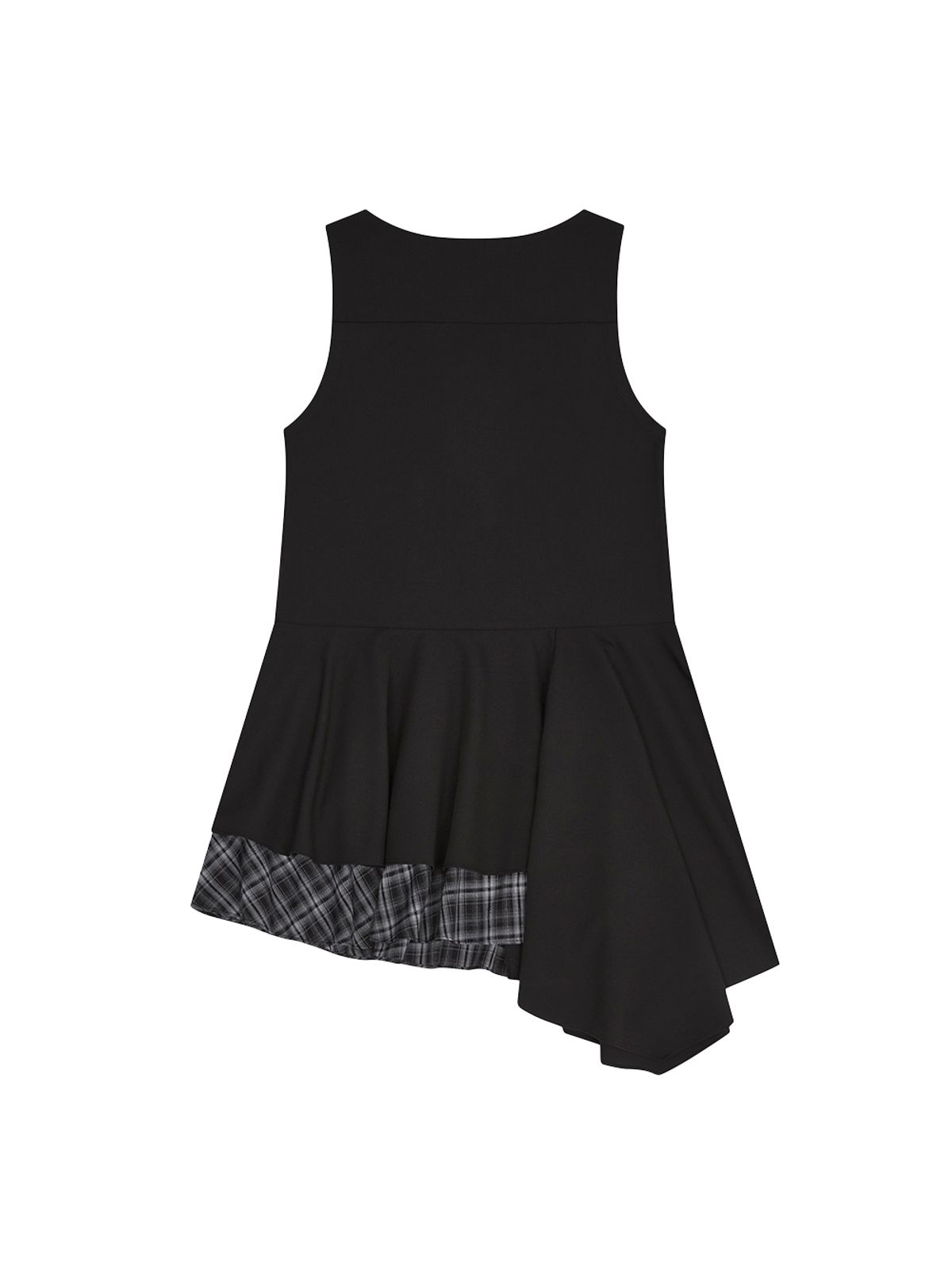 뚜오미오(TUOMIO) HIDDEN CHECK MIDI DRESS [BLACK]