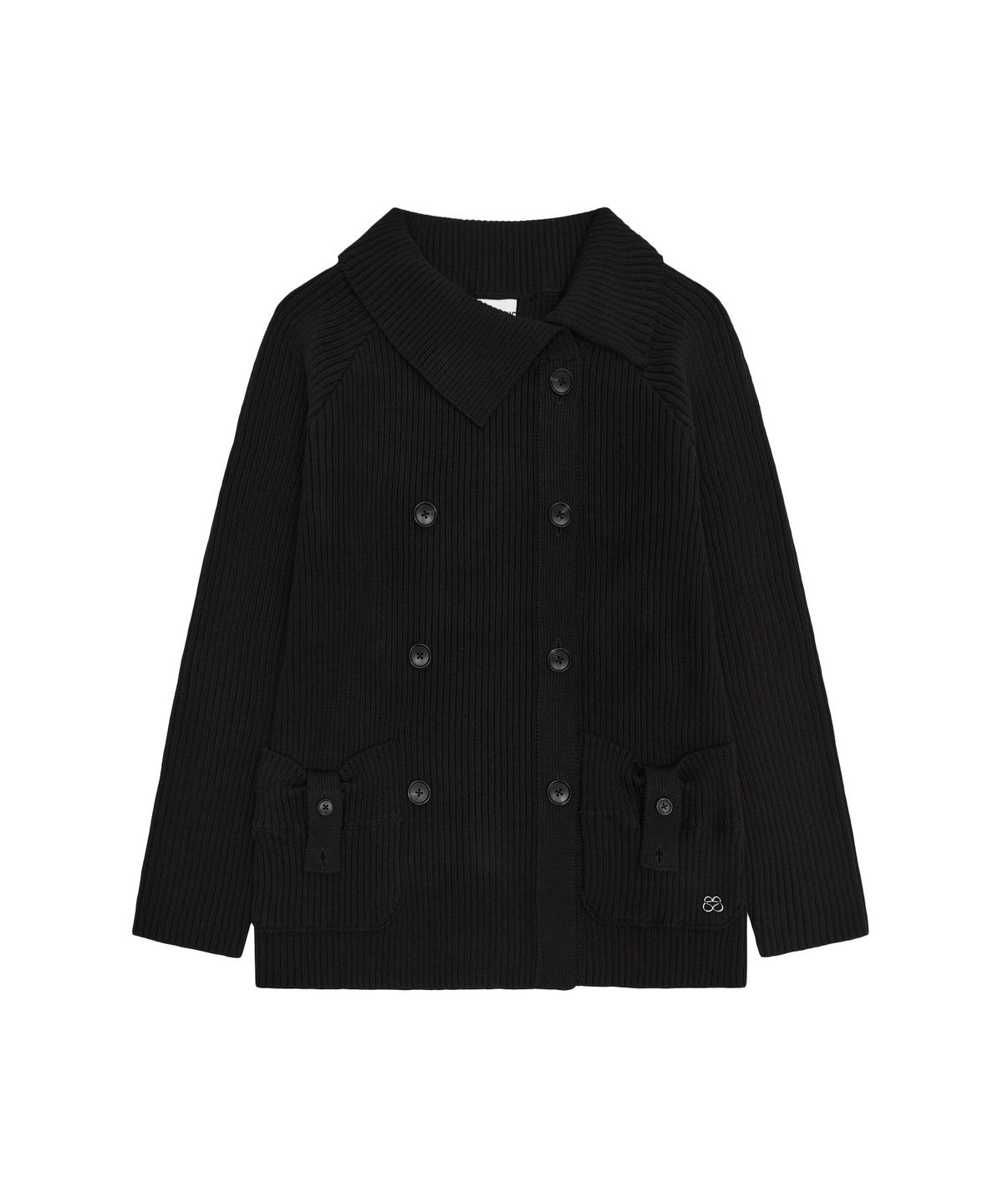 뚜오미오(TUOMIO) FOLDED COLLAR CARDIGAN [BLACK]
