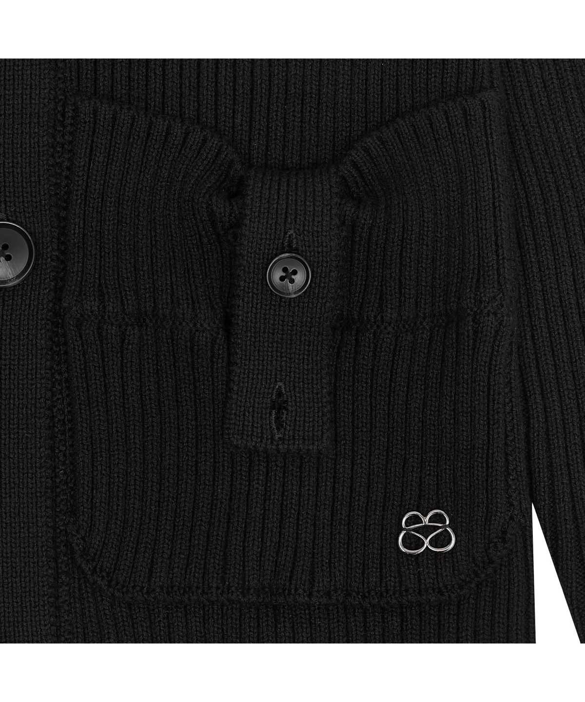뚜오미오(TUOMIO) FOLDED COLLAR CARDIGAN [BLACK]