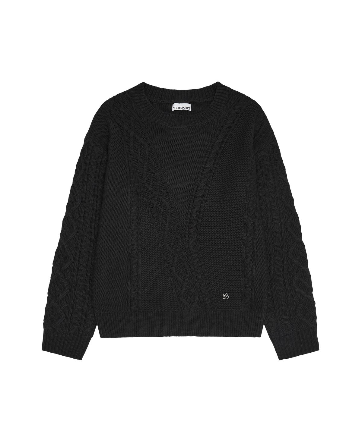 뚜오미오(TUOMIO) MIXED CABLE WOOL KNIT [BLACK]
