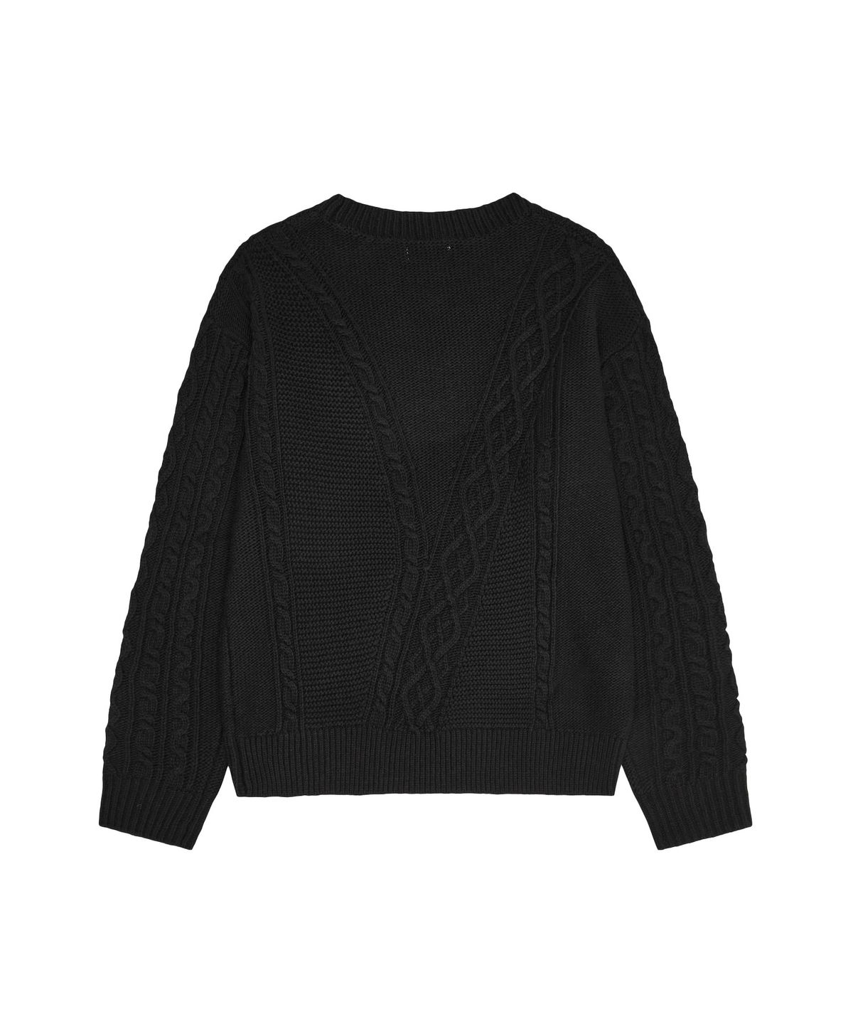 뚜오미오(TUOMIO) MIXED CABLE WOOL KNIT [BLACK]